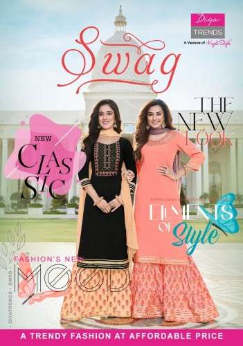 SWAG BY DIYA TRENDZ 1001 TO 1008 SERIES RAYON EMBROIDERY STITCHED SHARARA SUITS