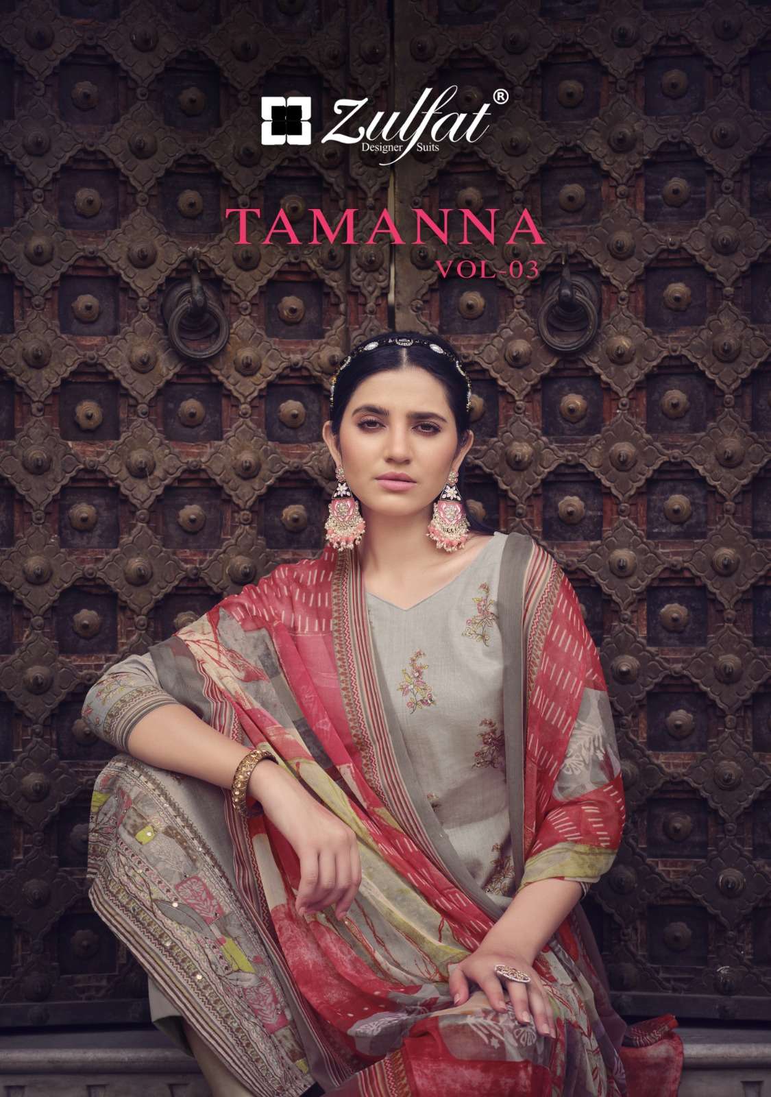 TAMANNA VOL-3 BY ZULFAT 784-001 TO 784-010 SERIES COTTON EMBRODIERY WORK DRESSES