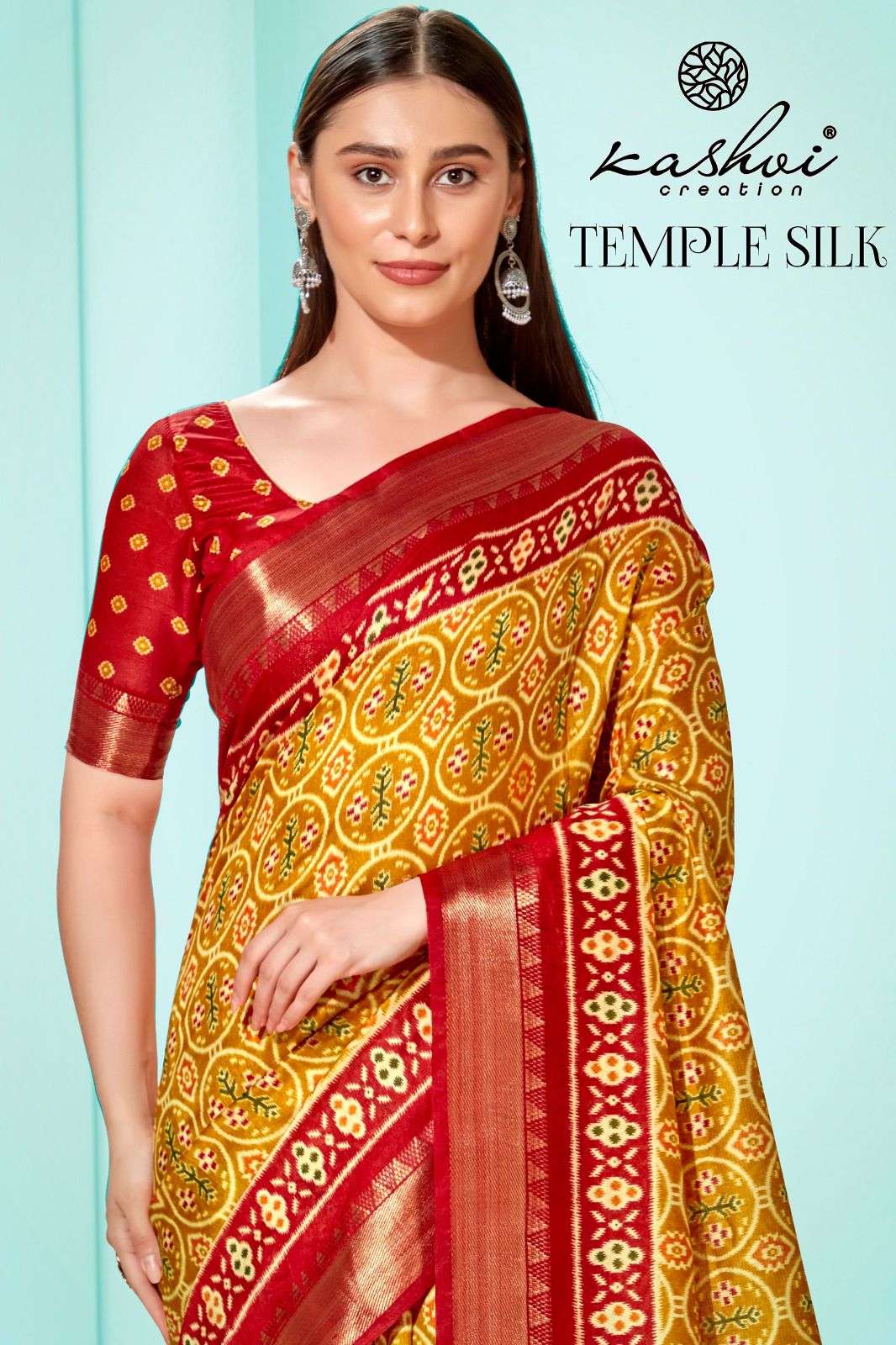 TEMPLE SILK BY KASHVI CREATION 66001 TO 66008 SERIES COTTON SILK ZARI WORK SAREES