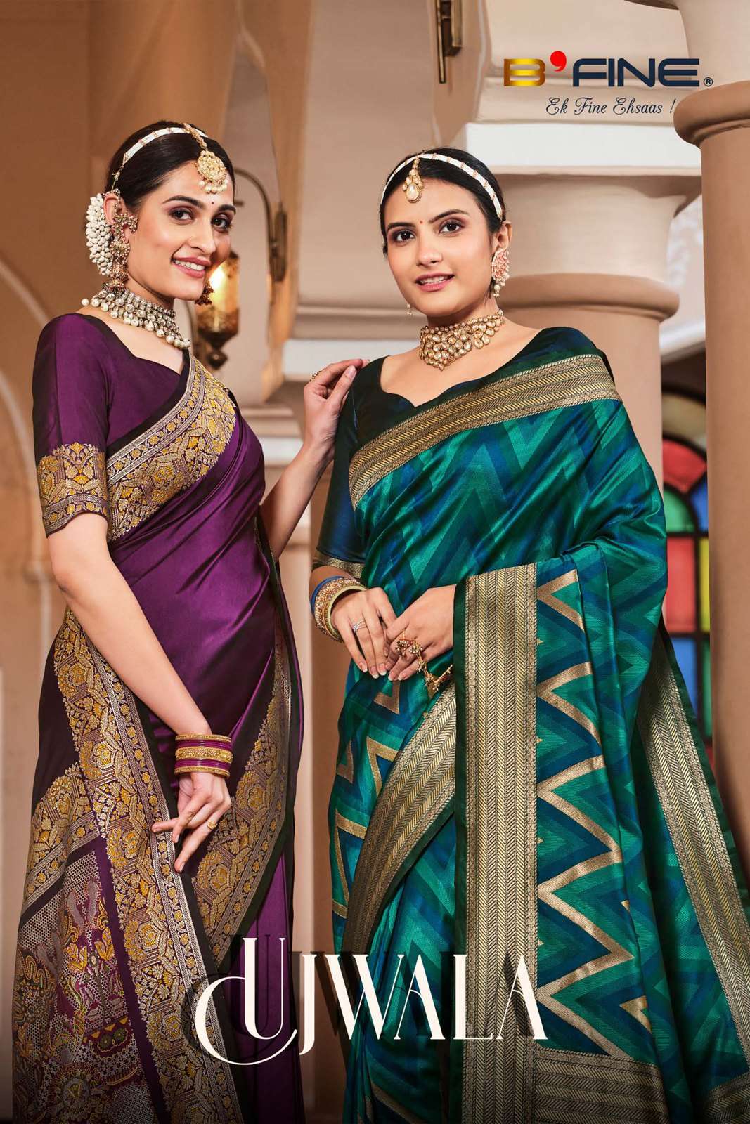 UJWALA BY B FINE 1034 TO 1039 SERIES SILK DESIGNER WORK SAREES