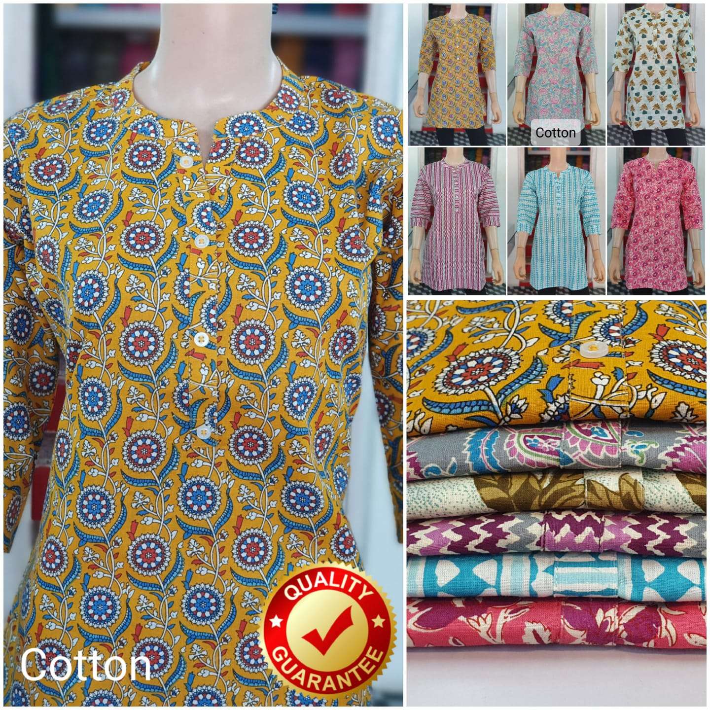 VED COTTON BY AQSAWHOLESALE COTTON PRINTED DESGINER TUNICS