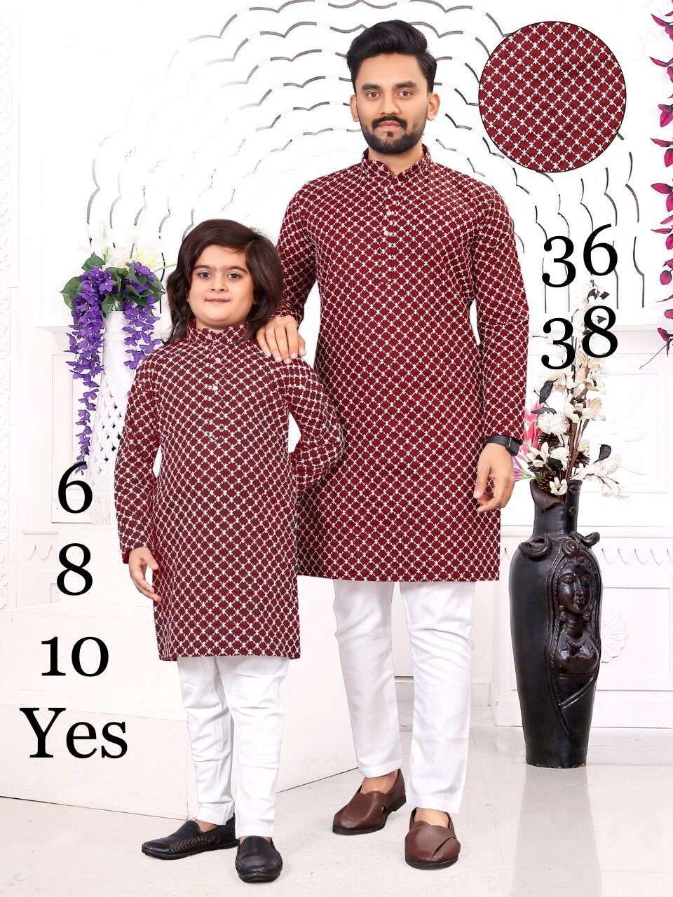 VENMER BY AQSAWHOLESALE RUBBY COTTON WORK KURTA PAJAMA SETS