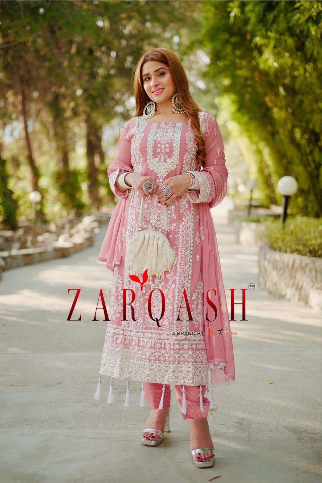 Z-3026 COLOURS BY ZARQASH 3026-A TO 3026-F SERIES GEORGETTE WORK PAKISTANI DRESSES