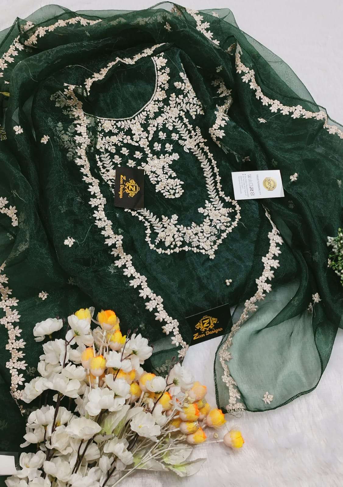 ZEEN AMBREEN BY AQSAWHOLESALE ORGANZA EMBROIDERY PAKISTANI DRESSES