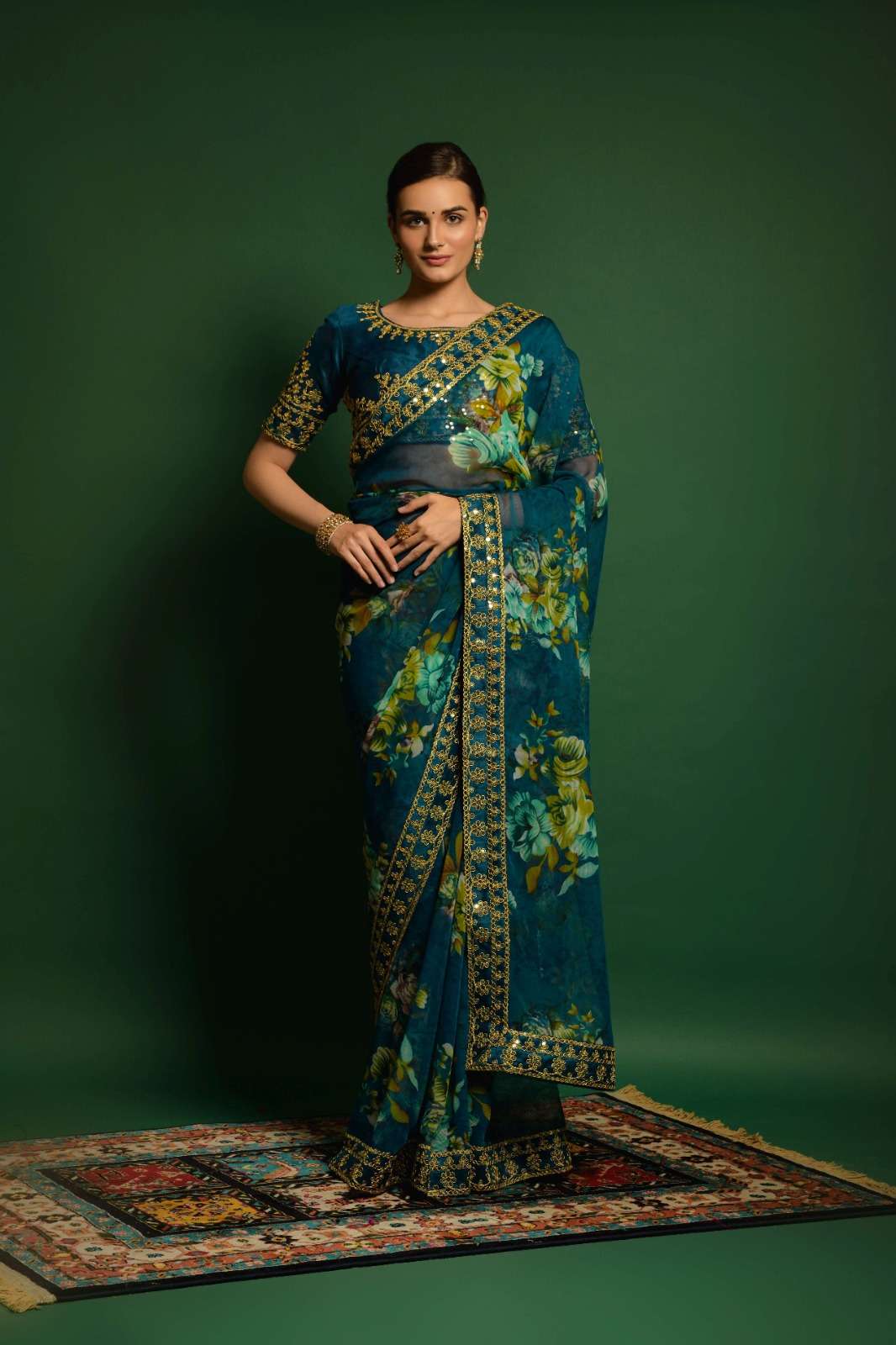 AASHIMA BY AQSAWHOLESALE GEORGETTE SEQUENCE COADING WORK SAREES