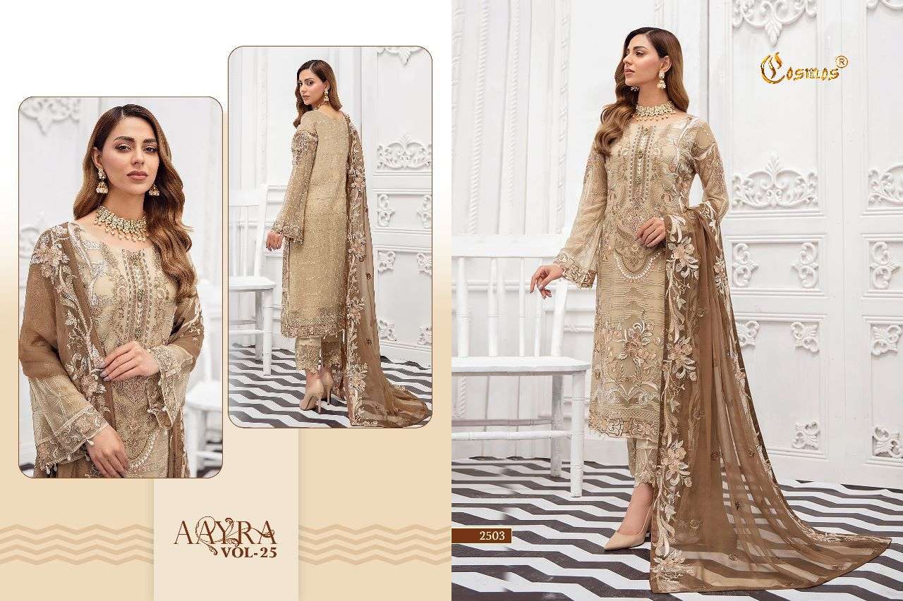 AAYRA 2503 HIT DESIGN BY COSMOS FAUX GEORGETTE EMBROIDERY PAKISTANI DRESS