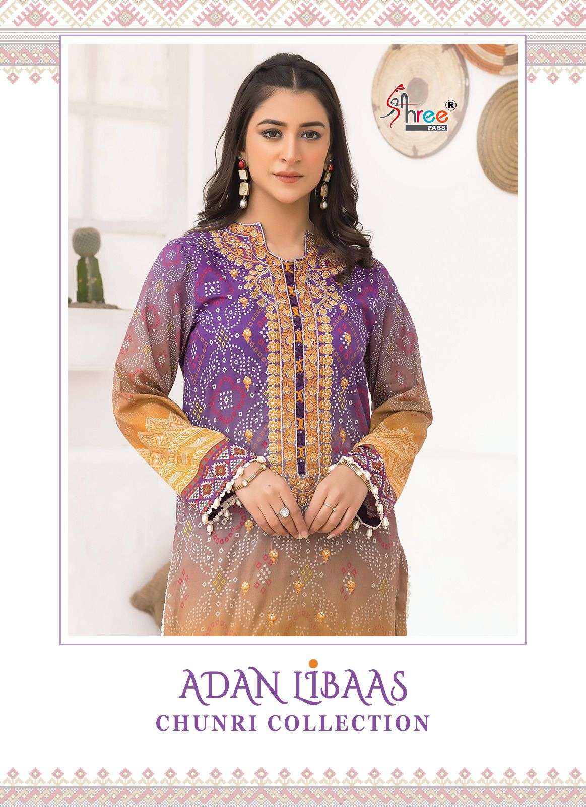 ADAN LIBAAS CHUNRI COLLECTION BY SHREE FABS 3160 TO 3065 SERIES COTTON WORK PAKISTANI DRESSES