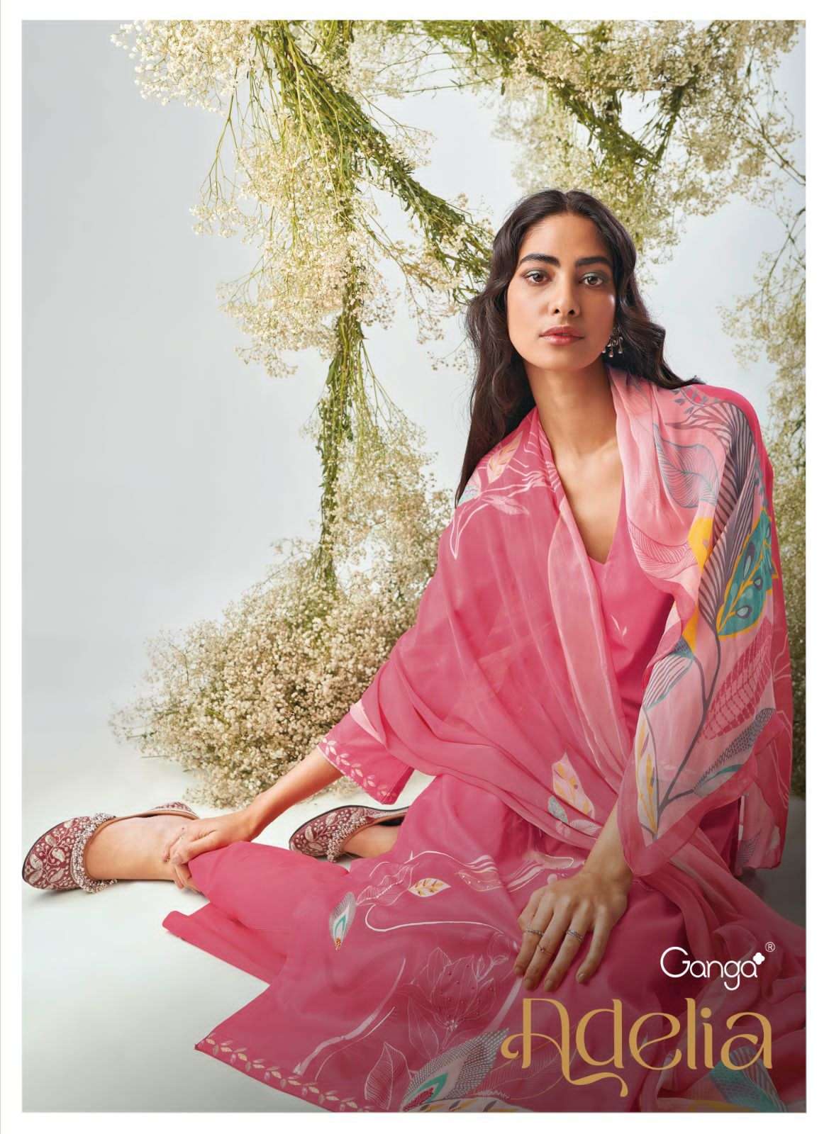 ADELIA BY GANGA FASHIONS 1444 TO 1449 SERIES COTTON PRINT HANDWORK DRESSES