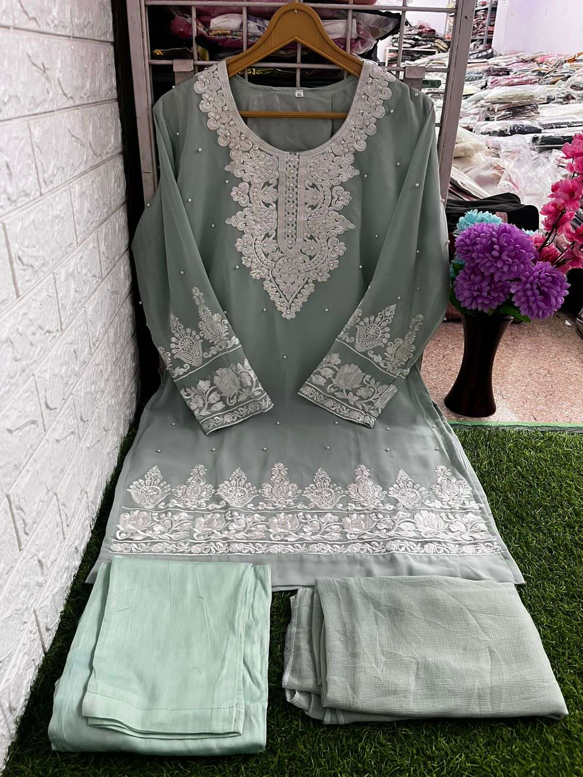 AL-IQRA 1703 HIT DESIGN BY AQSAWHOLESALE FAUX GEORGETTE WORK STITCHED DRESS