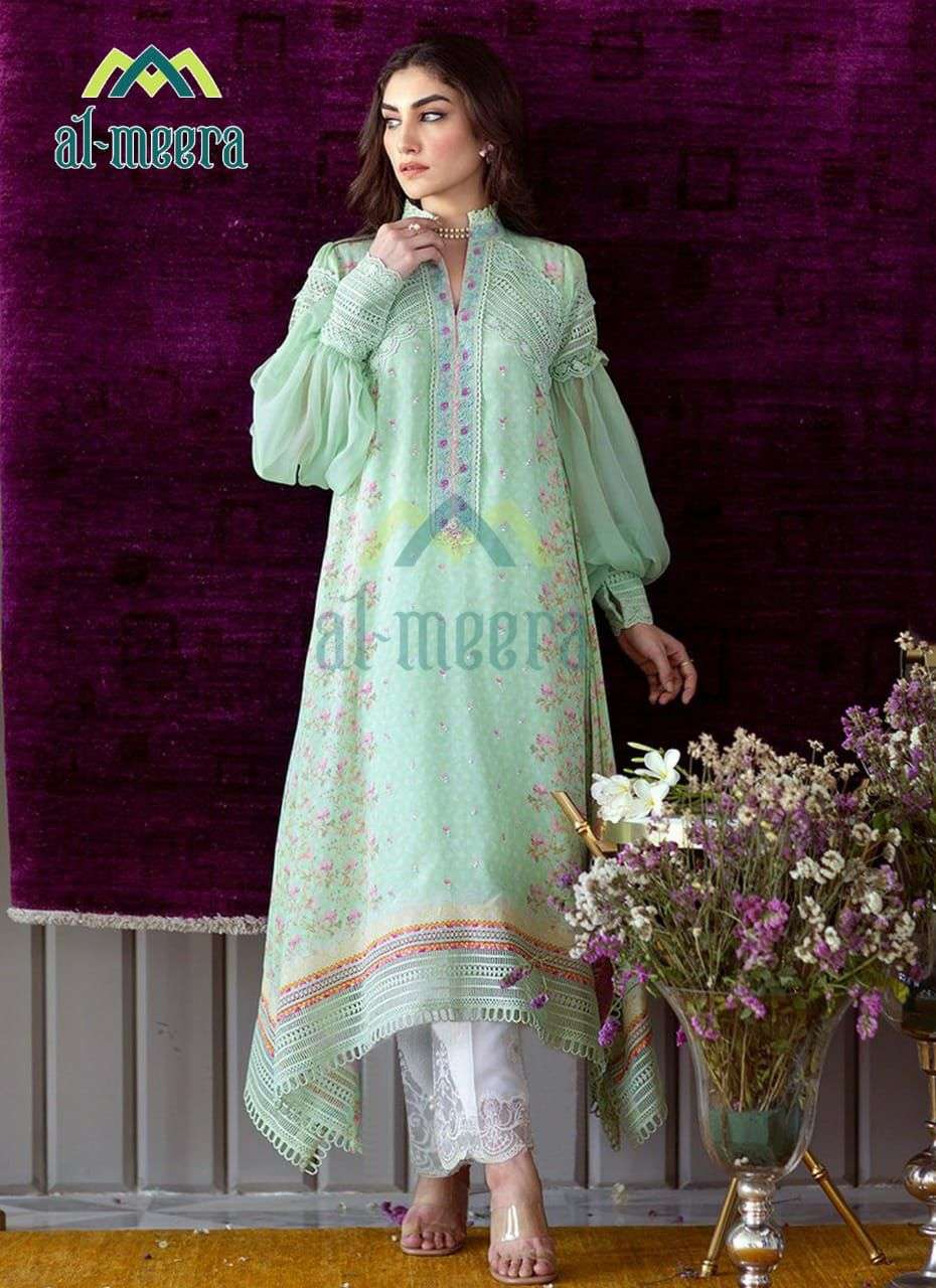 AL-MEERA 1130 NX BY AL-MEERA MUSLIN PRINT WORK STITCHED DRESSES