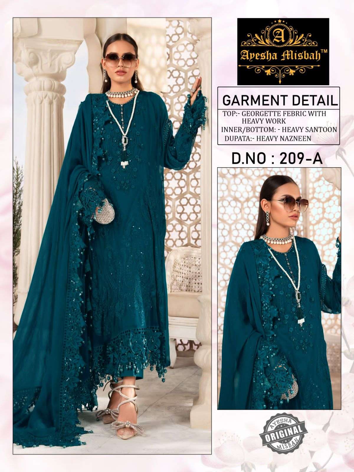 AM 209 COLOURS BY AYESHA MISBAH 209-A TO 209-F SERIES GEORGETTE WORK PAKISTANI DRESSES