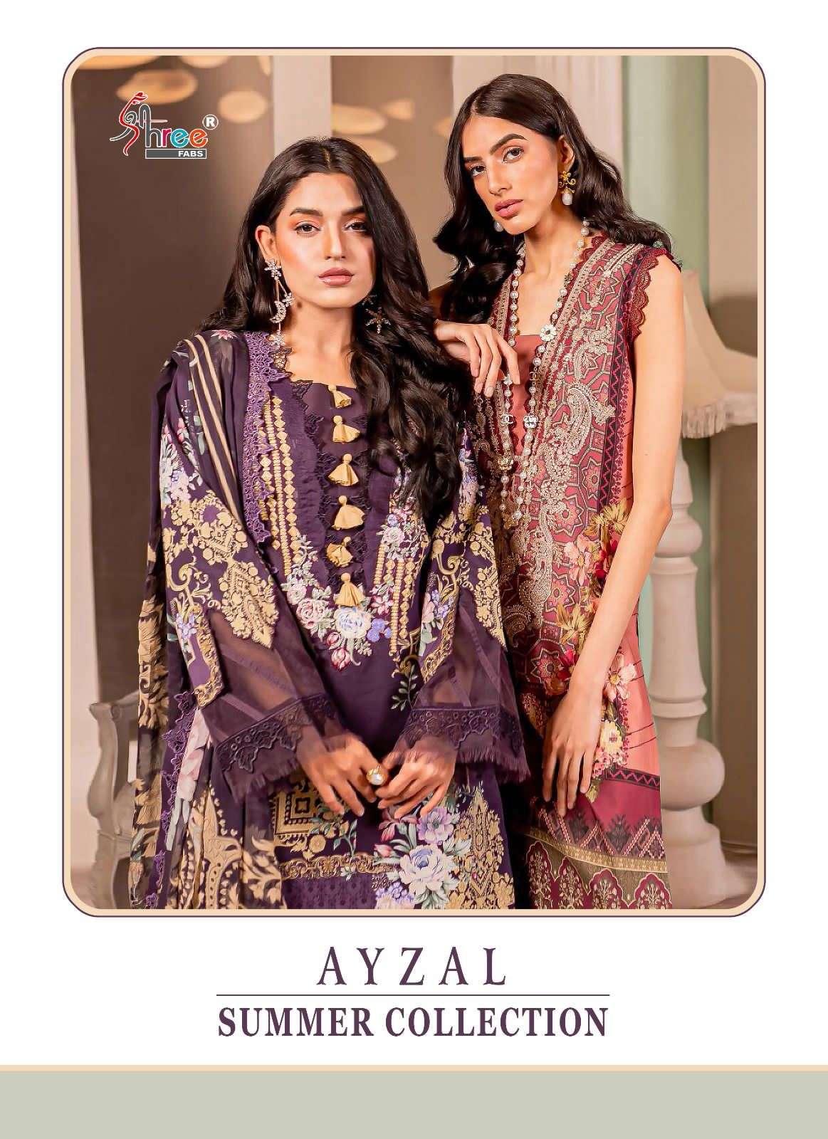 AYZAL SUMMER COLLCETION BY SHREE FABS 3146 TO 3151 SERIES COTTON EMBROIDERY PAKISTANI DRESSES