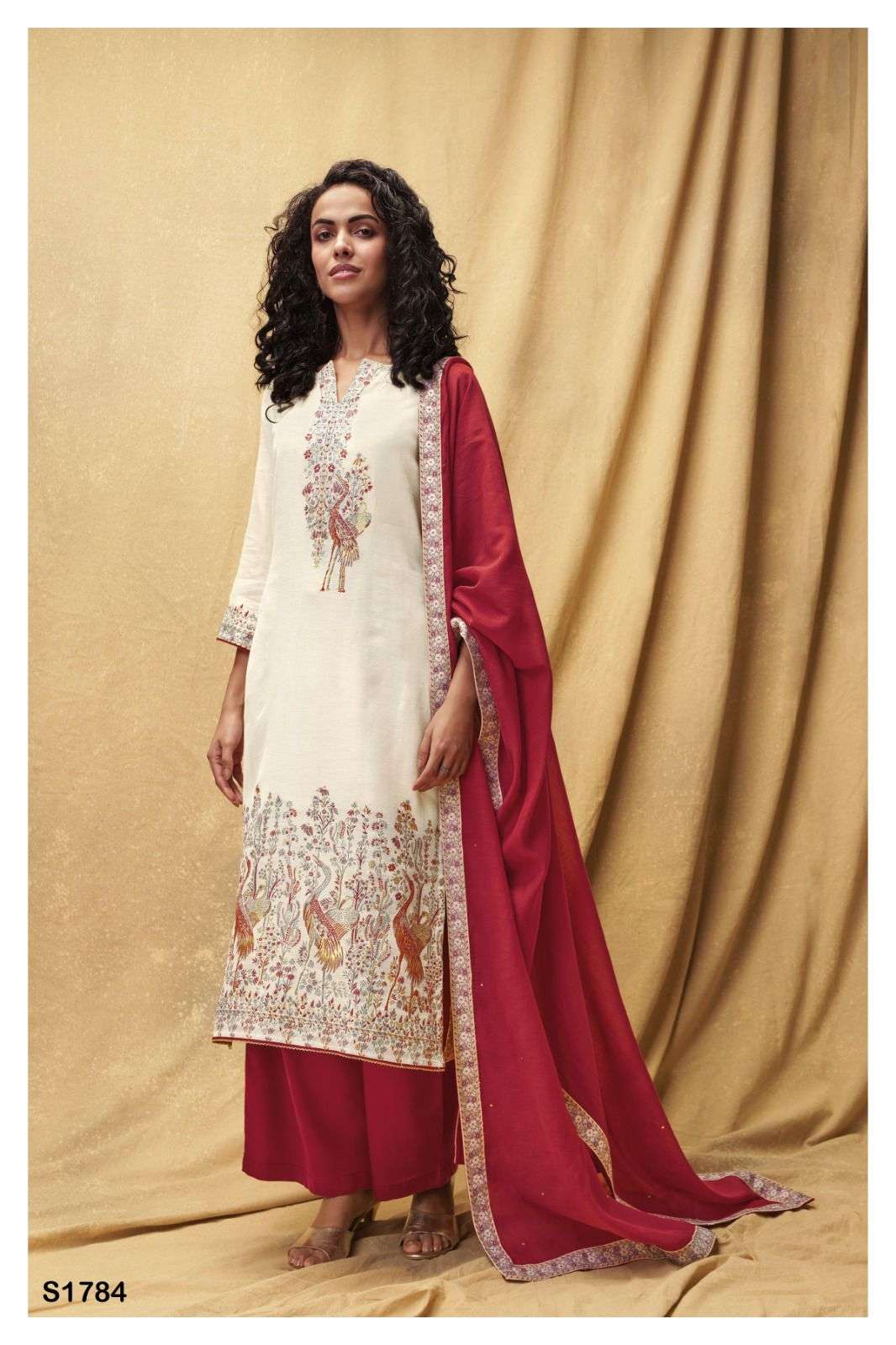 BALAMBIKA BY GANGA FASHIONS VISCOSE LINEN JACQUARD WORK DRESS