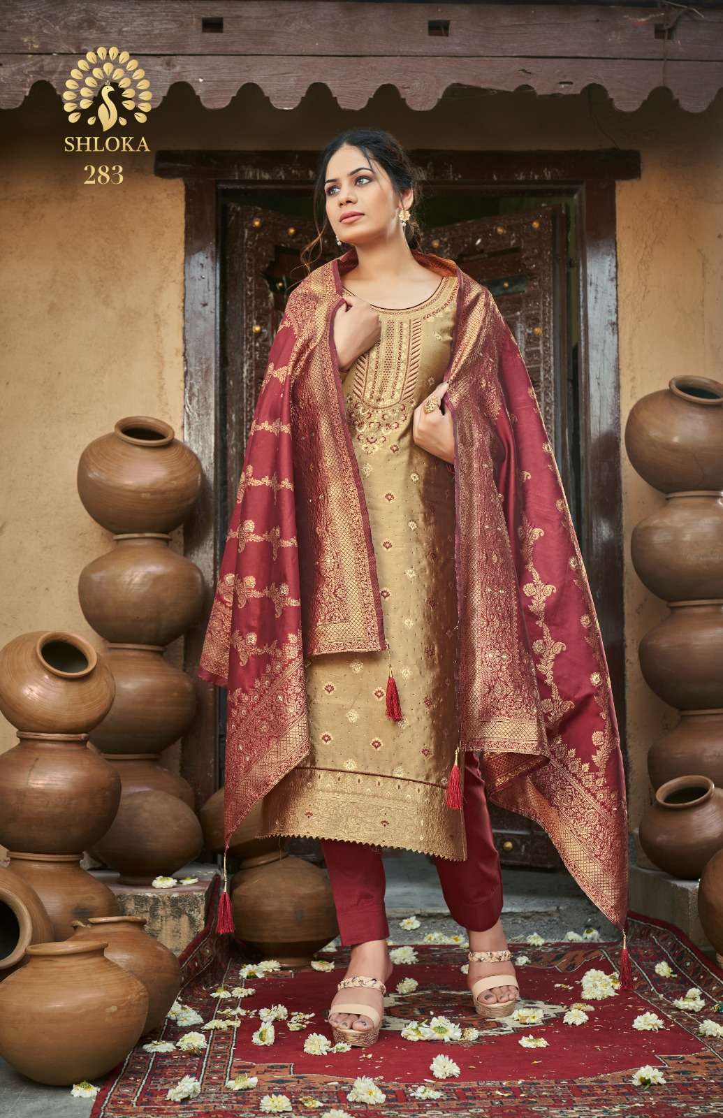 BANARAS VOL-1 BY AQSAWHOLESALE BANARASI SILK BLEND WORK DRESSES