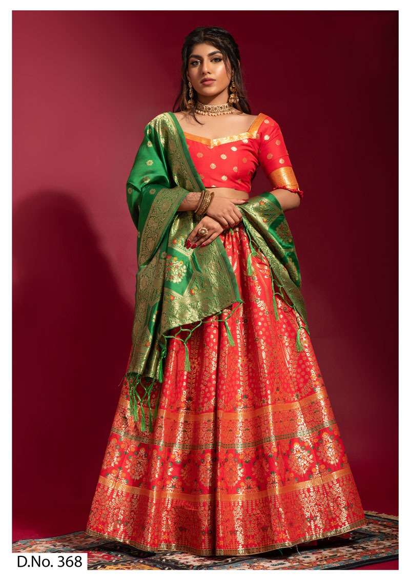 BANARASI LEHENGA VOL-1 BY AQSAWHOLESALE BANARASI SILK WEDDING WEAR LEHENGAS