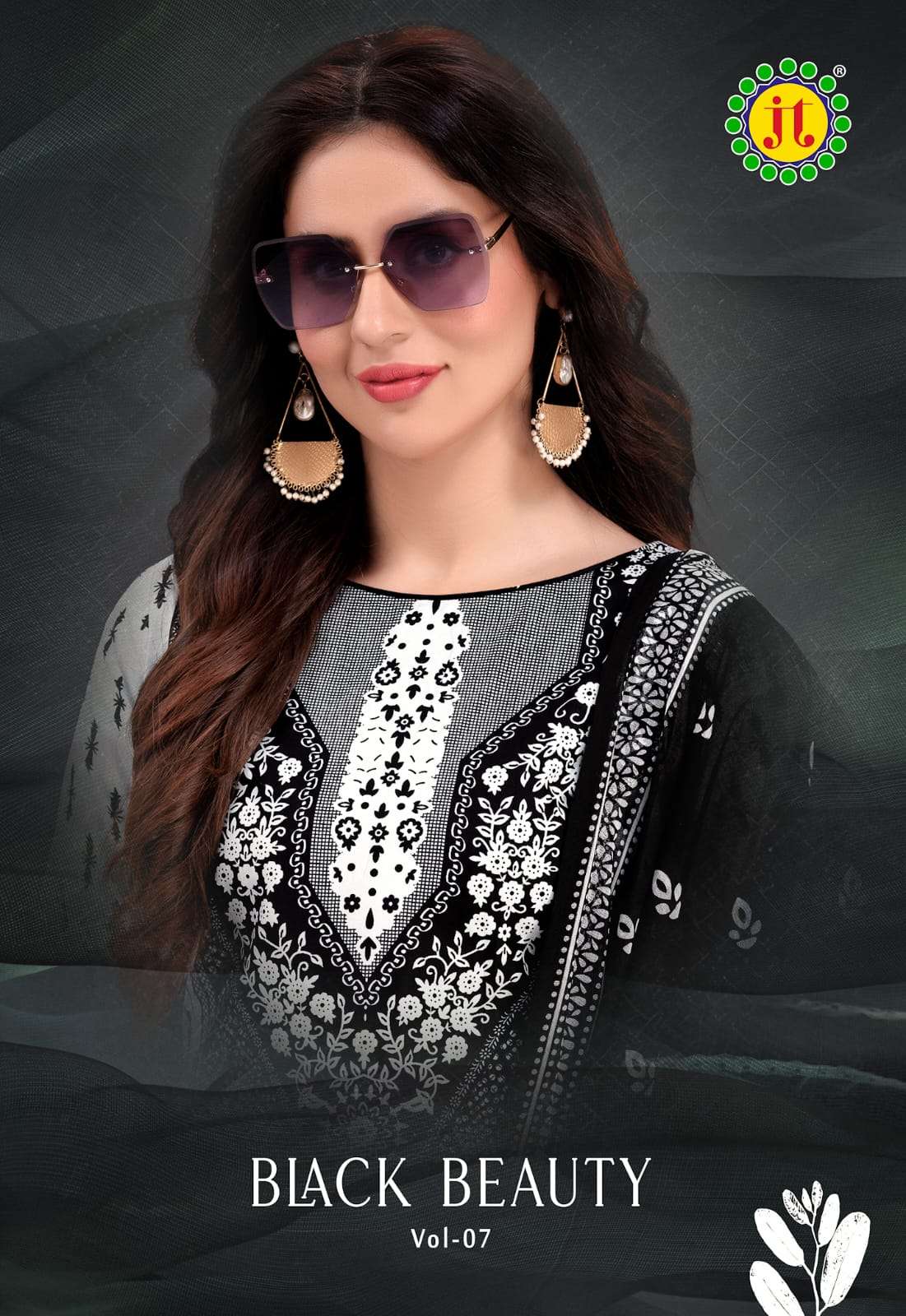 BLACK BEAUTY VOL-7 BY JT 7001 TO 7010 SERIES COTTON PAKISTANI PRINT PATIYALA SUITS