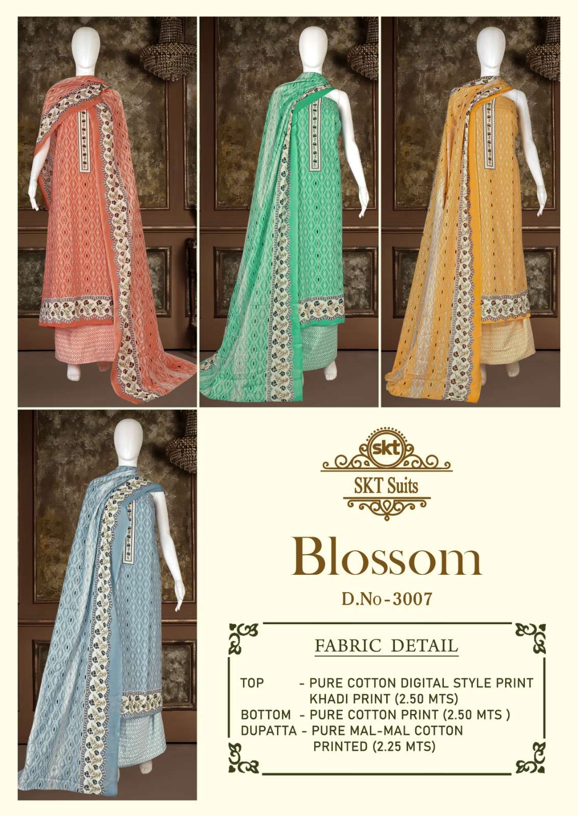 BLOSOM BY SKT SUITS 3007 TO 3010 SERIES PURE COTTON DIGITAL PRINT DRESSES