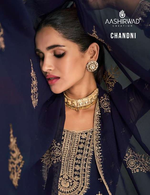 CHANDNI BY AASHIRWAD CREATION 8688 TO 8693 SERIES SILK EMBROIDERY WORK DRESSES