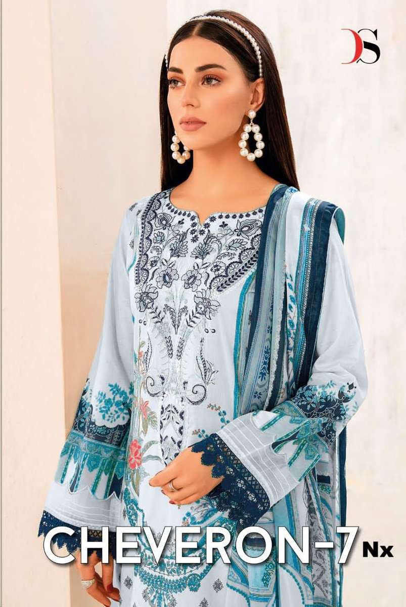 CHEVERON VOL-7 NX BY DEEPSY SUITS 3081 TO 3088 SERIES COTTON WORK PAKISTANI DRESSES