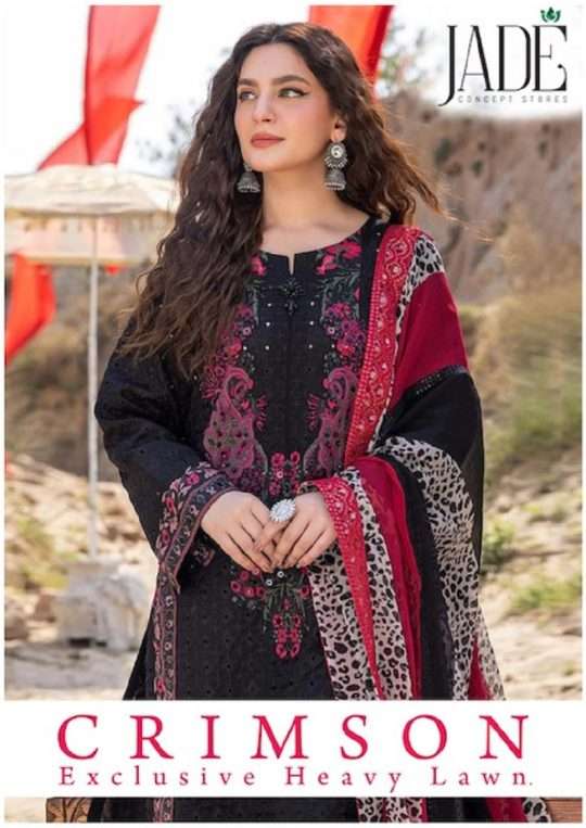 CRIMSON BY JADE 101 TO 106 SERIES PURE HEAVY LAWN COTTON PAKISTANI DRESSES