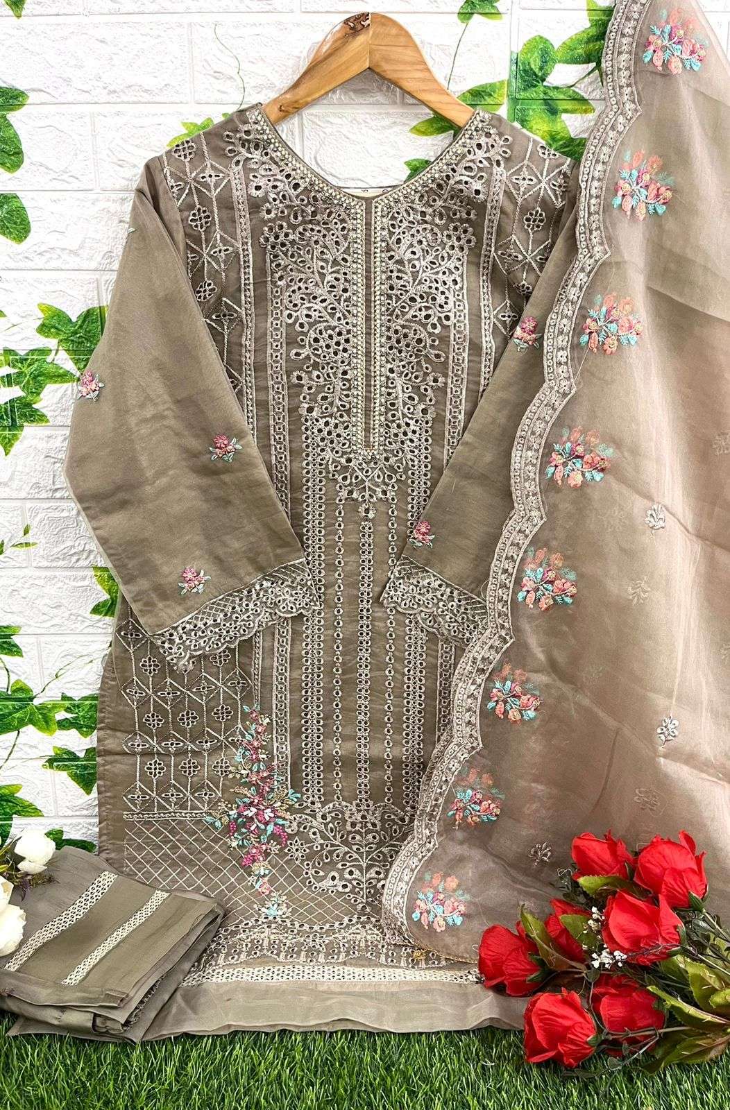 D-328 COLOURS BY DEEPSY SUITS 328-A TO 328-D SERIES ORGANZA WORK STITCHED DRESSES