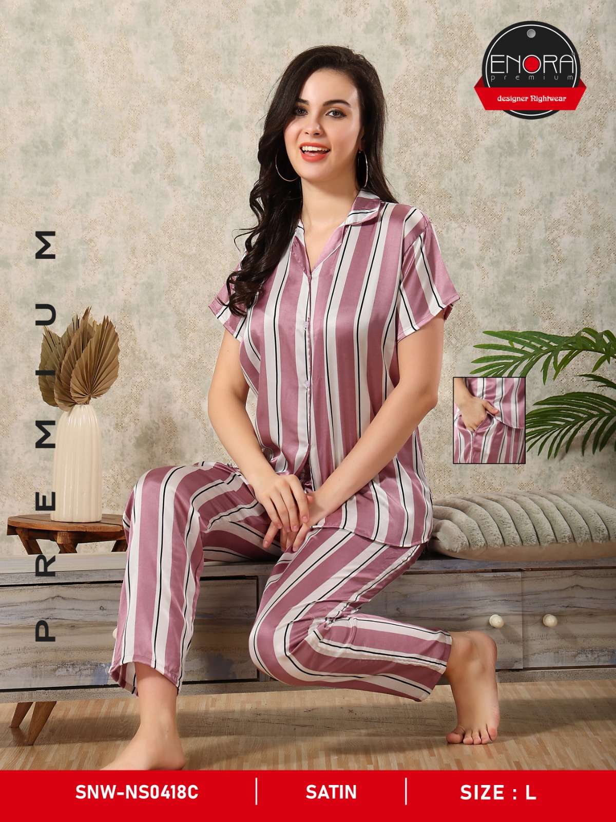 DAISY VOL-1 BY AQSAWHOLESALE SATIN PRINT WORK NIGHT WEAR COLLECTION