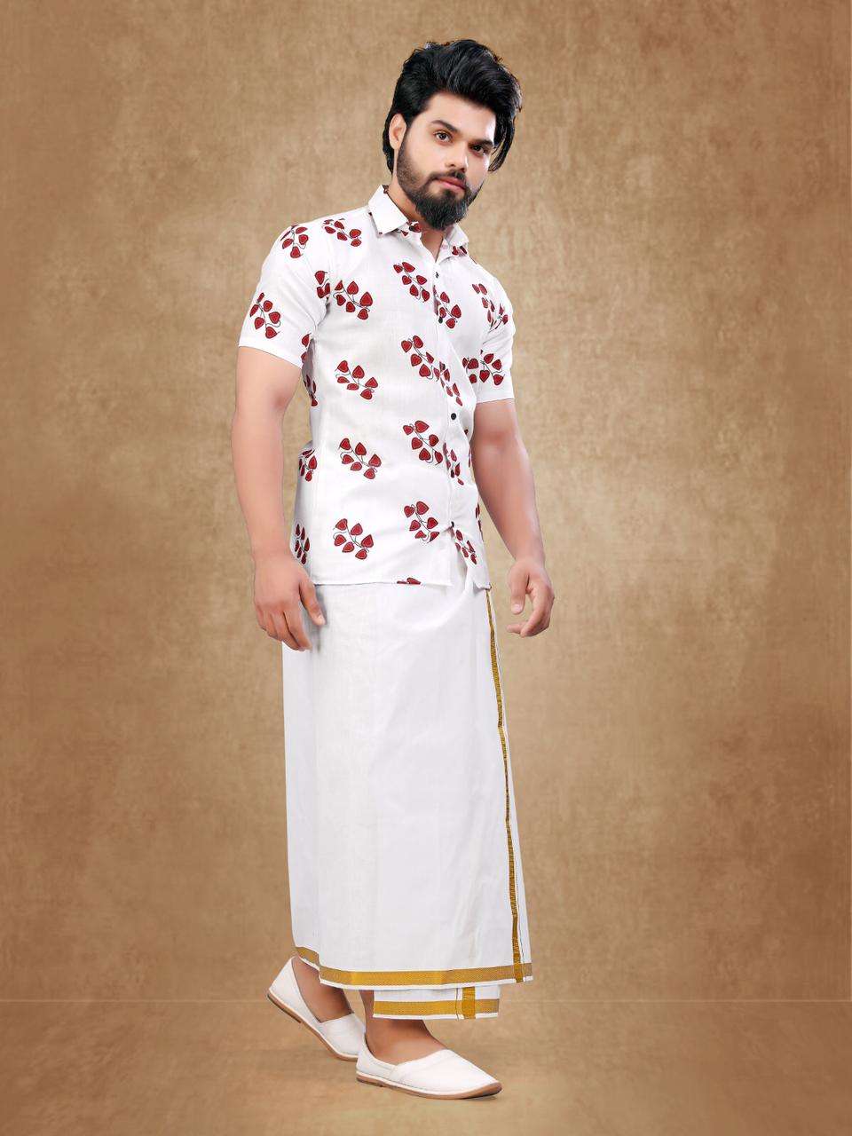 DHOTI VOL-1 BY AQSAWHOLESALE HEAVY MAGIC COTTON PRINT MENS SHIRT & DHOTIS