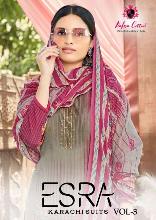 ESRA VOL-3 BY NAFISA COTTON 3001 TO 3010 SERIES SOFT COTTON PRINT DRESSES