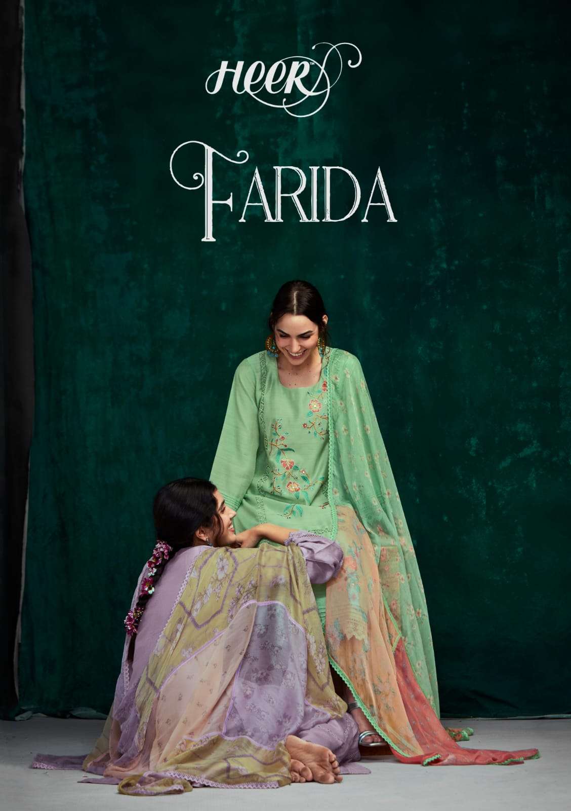 FARIDA BY HEER 6041 TO 6048 SERIES PURE COTTON SATIN EMBROIDEREY PAPKISTANI DRESSES