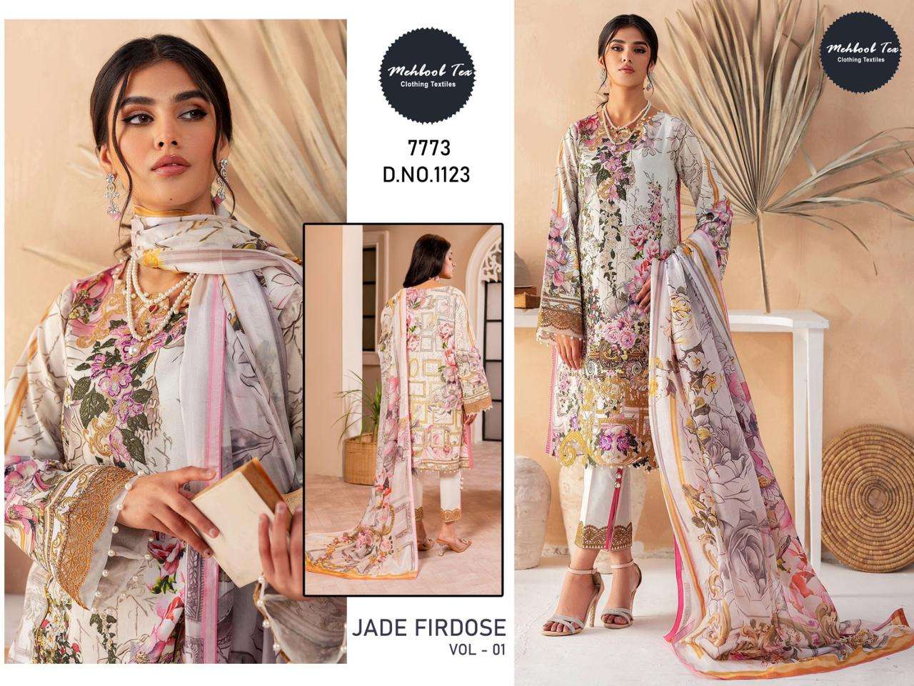 FIRDOUS PREMIUM 1123 BY MEHBOOB TEX COTTON PRINT WORK PAKISTANI DRESS