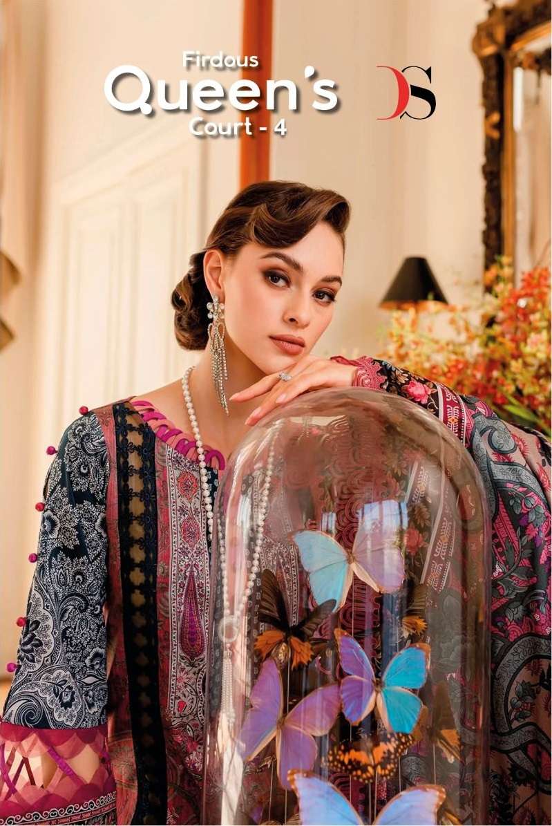 FIRDOUS QUEENS COURT VOL-4 BY DEEPSY SUITS 3141 TO 3148 SERIES COTTON WORK PAKISTANI DRESSES