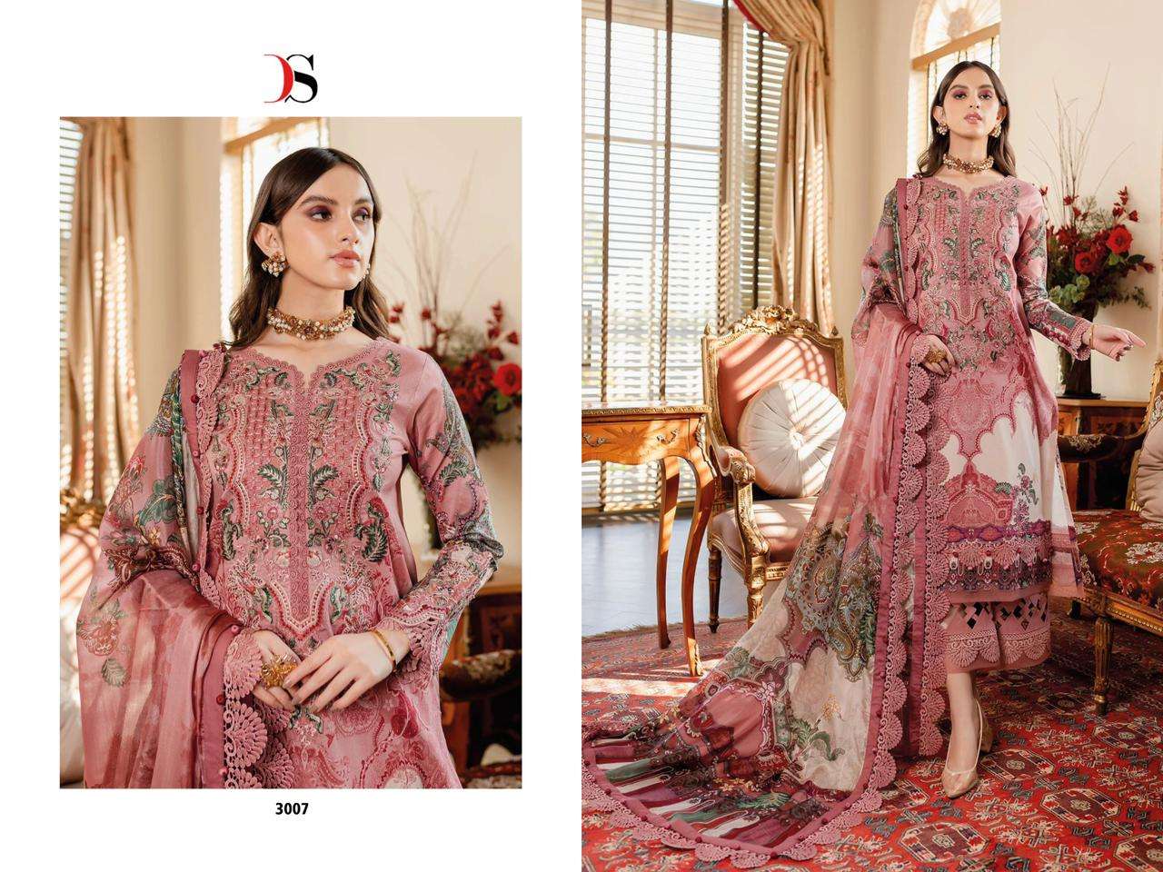 FIRDOUS SOLITAIRE 3007 BY DEEPSY SUITS COTTON EMBROIDERY PAKISTANI DRESS