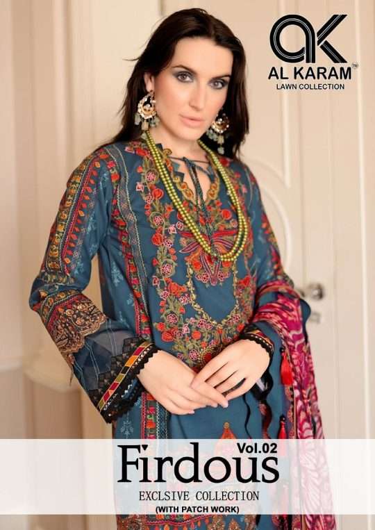 FIRDOUS VOL-2 BY AL KARAM 2001 TO 2006 SERIES SOFT COTTON PRINT PAKISTANI DRESSES