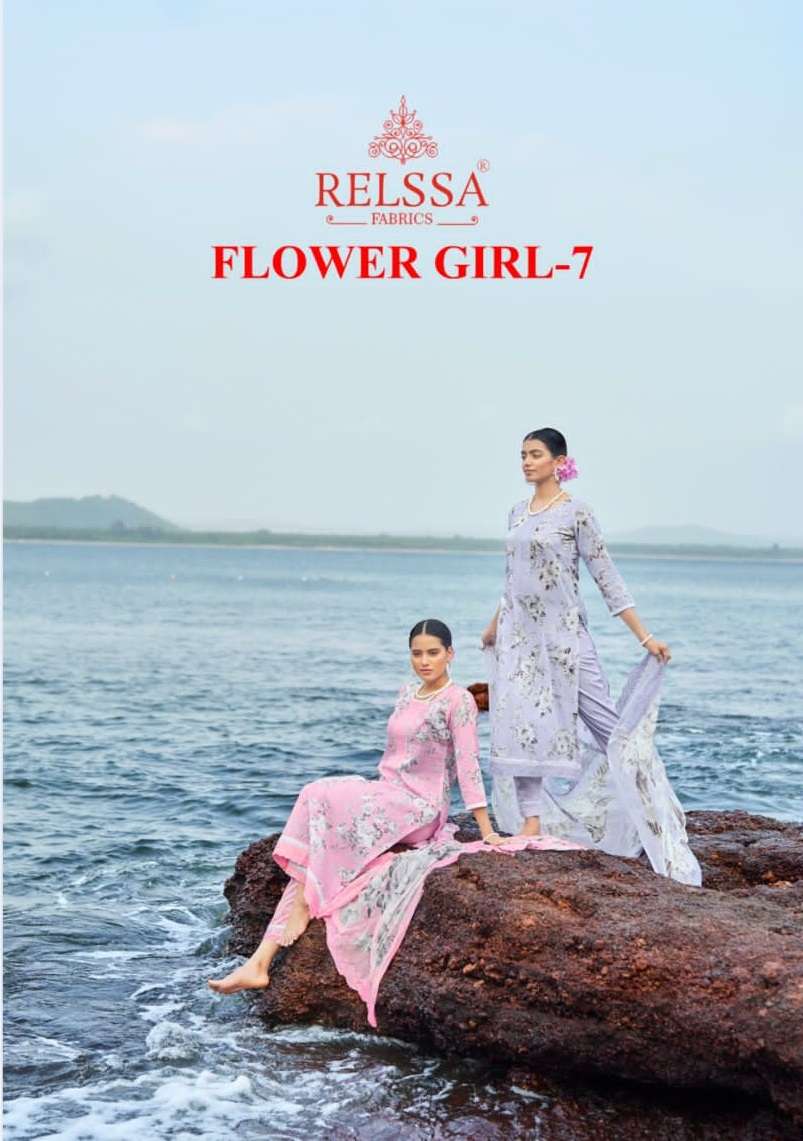 FLOWER VOL-7 BY RELSSA 701 TO 704 SERIES COTTON PRINT EMBROIDERY WORK DRESSES