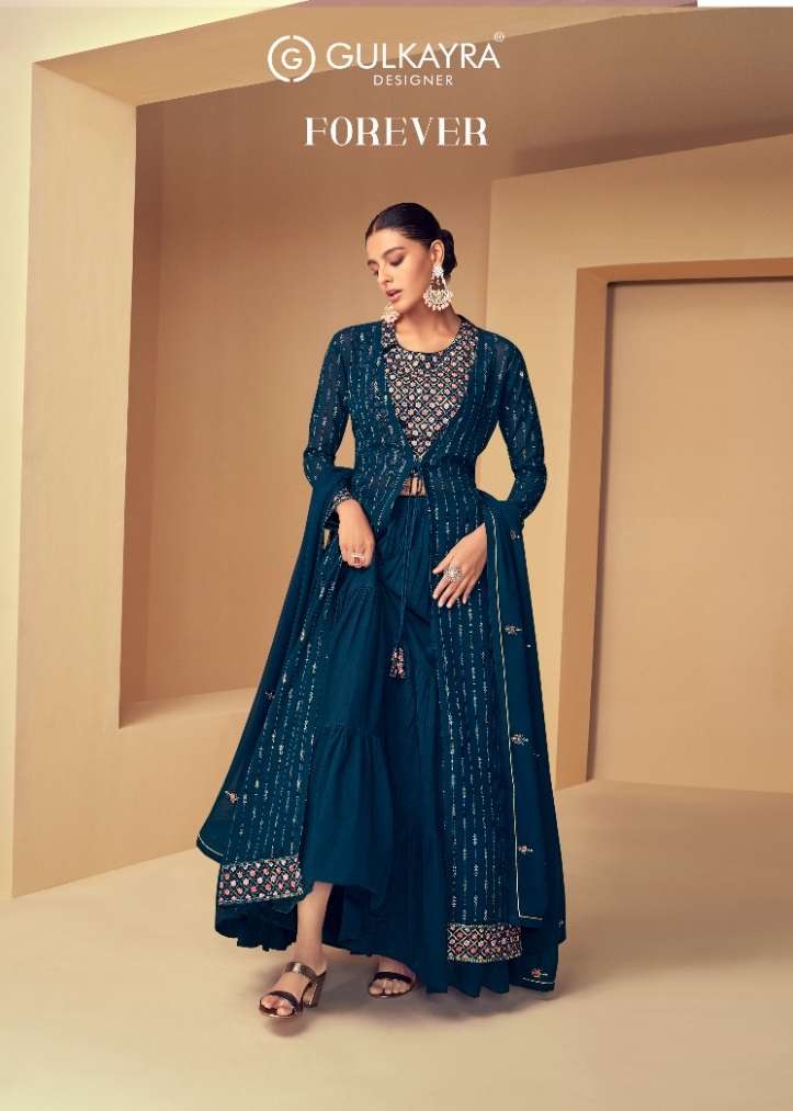 FOREVER BY GULKAYRA 7152 TO 7155 SERIES GEORGETTE EMBROIDERY STITCHED DRESSES