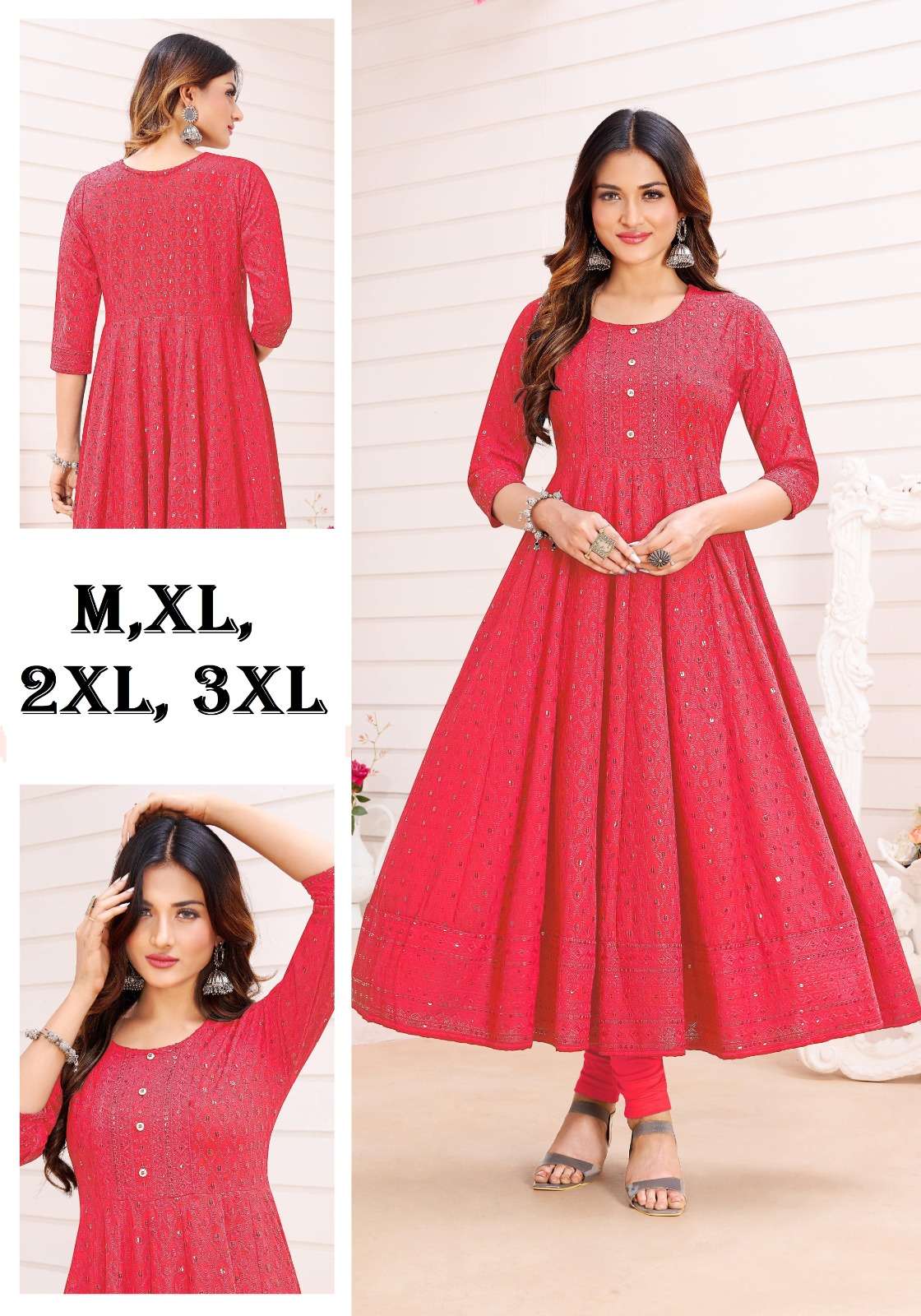 GLAZIER BY AQSAWHOLESALE RAYON EMBRODIERY SCHIFFLI WORK GOWNS