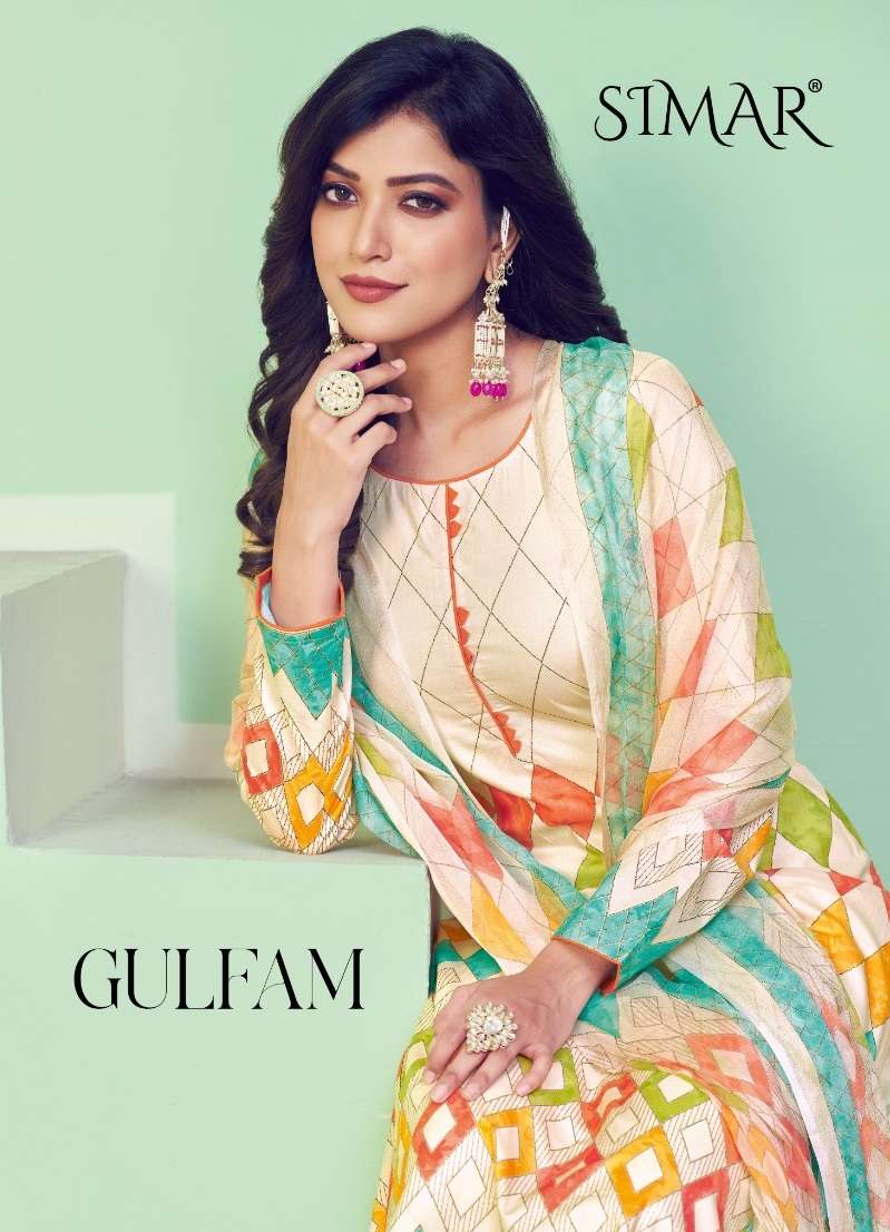 GULFAM BY SIMAR 711 TO 714 SERIES PURE LAWN PRINT WORK DRESSES