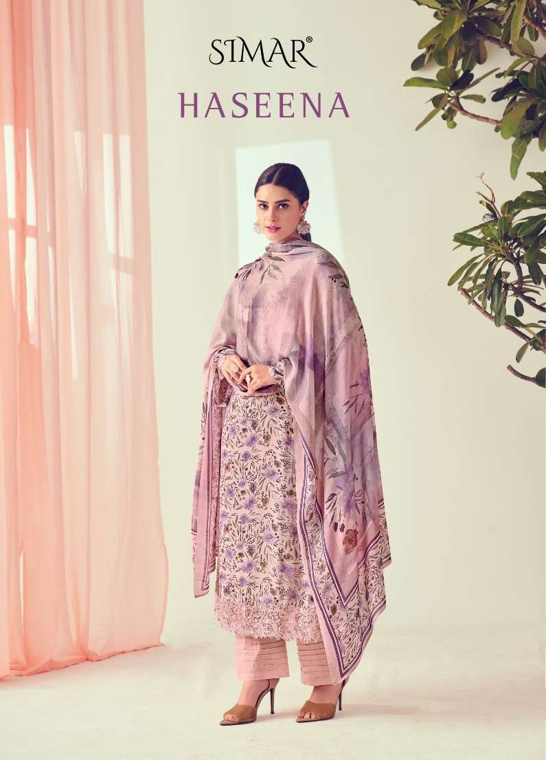 HASEENA BY SIMAR 126 TO 130 SERIES VISCOSE MUSLIN EMBROIDERY DRESSES