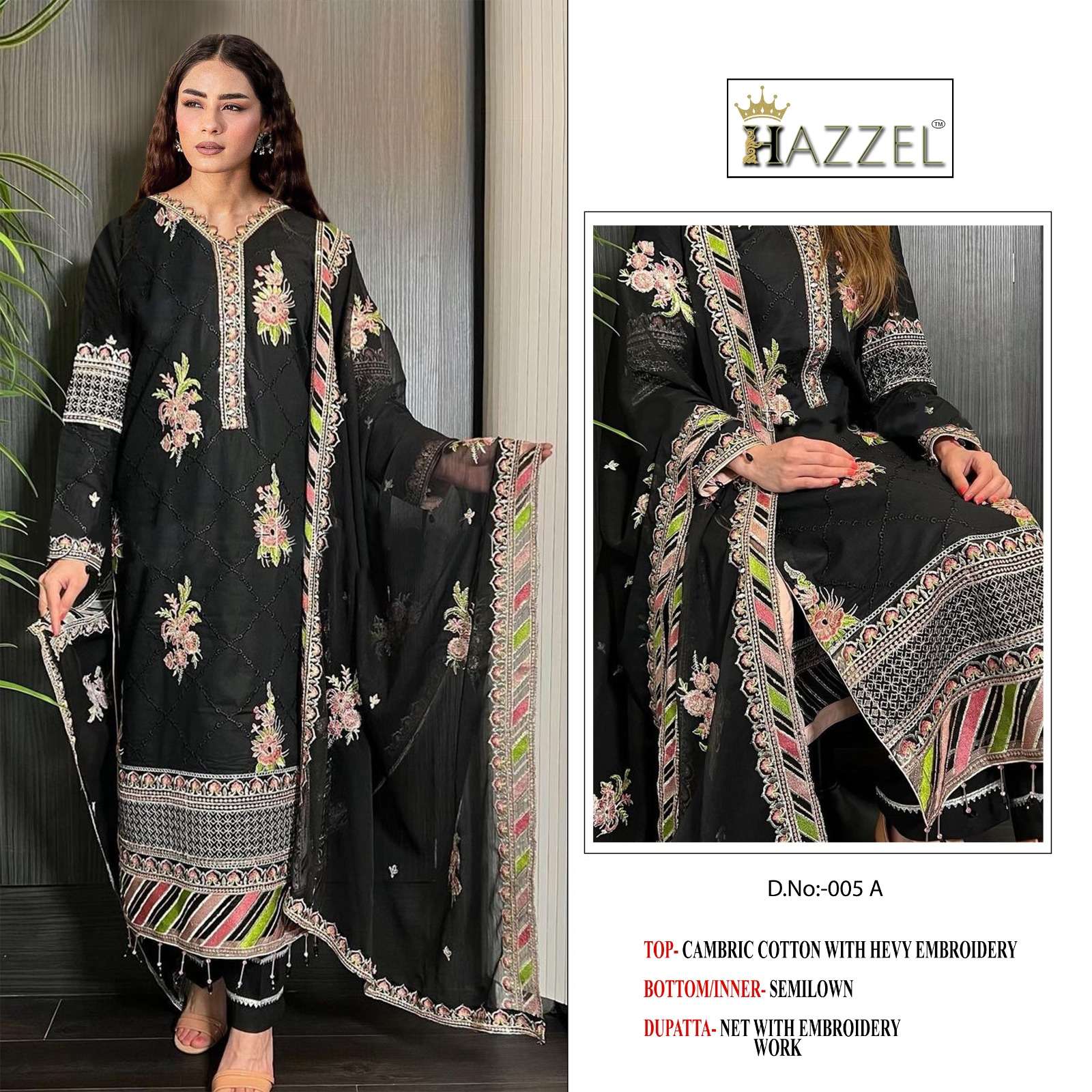 HAZZEL M-005 NX BY AQSAWHOLESALE COTTON EMBROIDERY PAKISTANI DRESSES