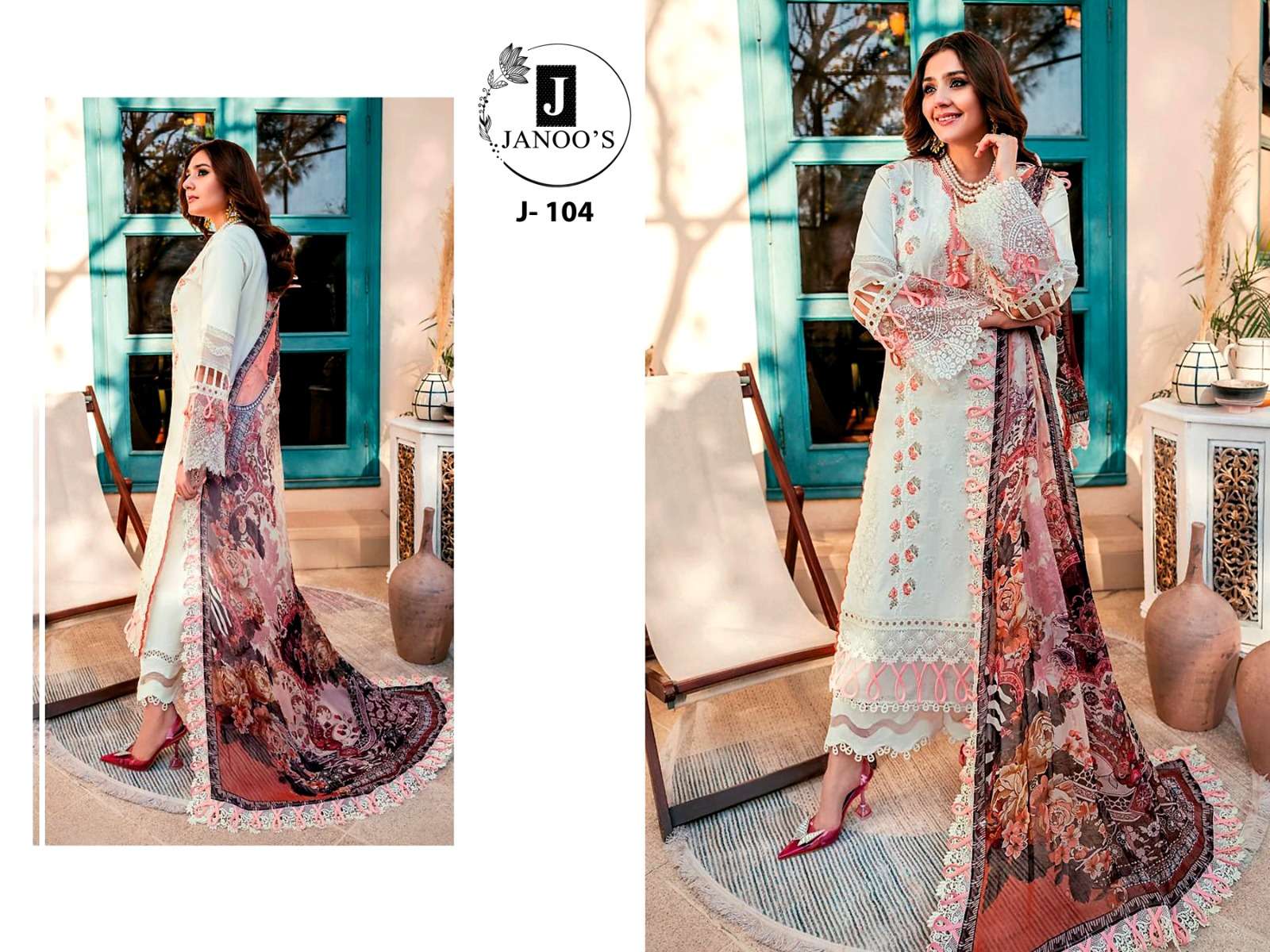 J-104 HIT DESIGN BY AQSAWHOLESALE COTTON EMBROIDERY PAKISTANI DRESS