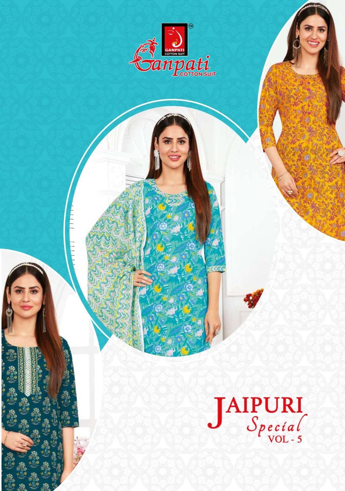 JAIPURI SPECIAL VOL-5 BY GANPATI 161 TO 175 SERIES PURE COTTON PRINT DRESSES