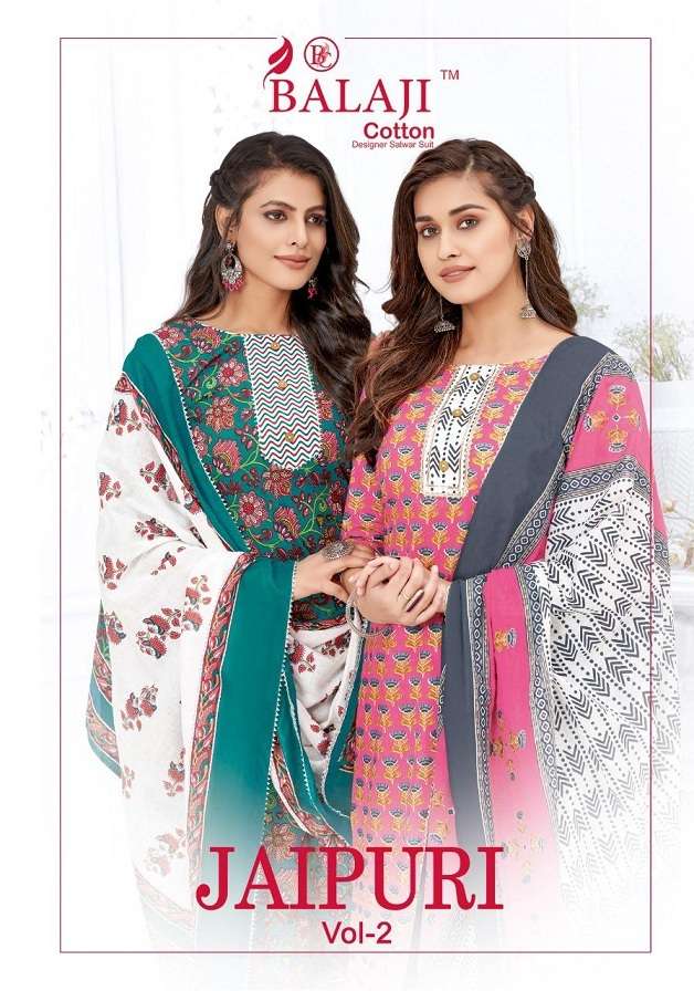 JAIPURI VOL-2 BY BALAJI COTTON 2001 TO 2012 SERIES PURE COTTON PRINT DRESSES