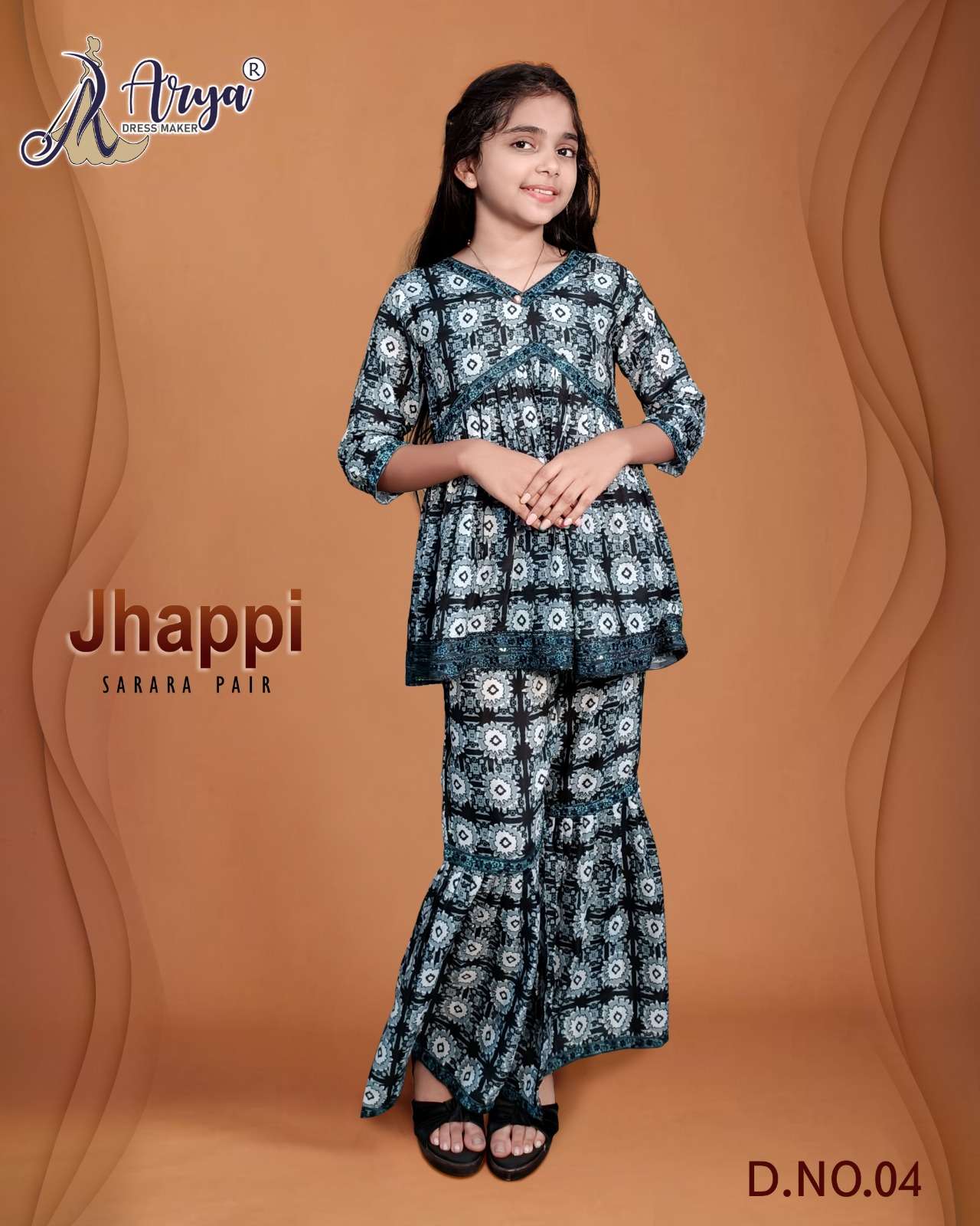 JHAPPI SHARARA BY ARYA DRESS MAKER 01 TO 04 SERIES MUSLIN THREAD WORK KIDS TUNICS