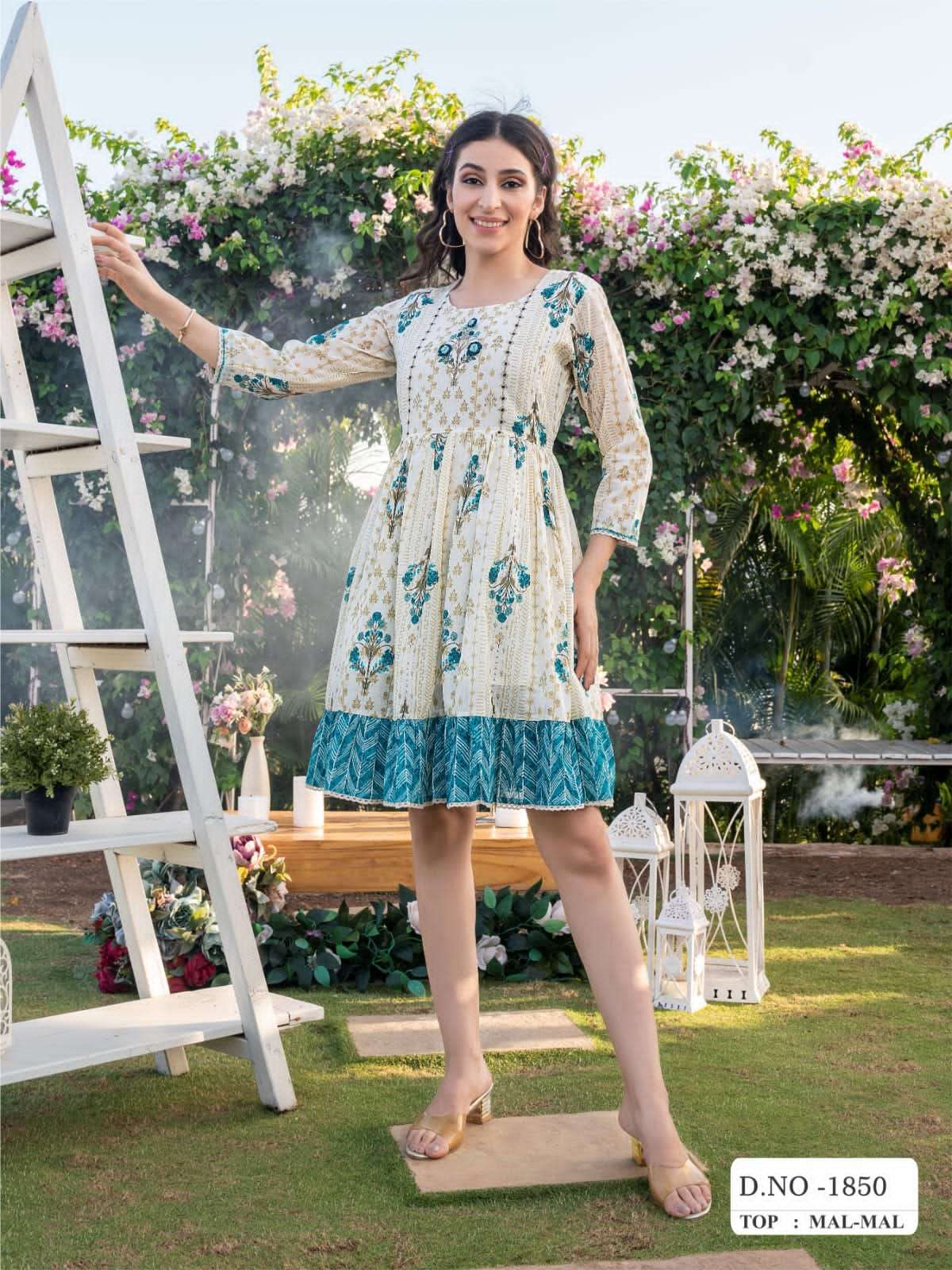 JUNIPER BY AQSAWHOLESALE MULL COTTON PRINT WORK TUNICS