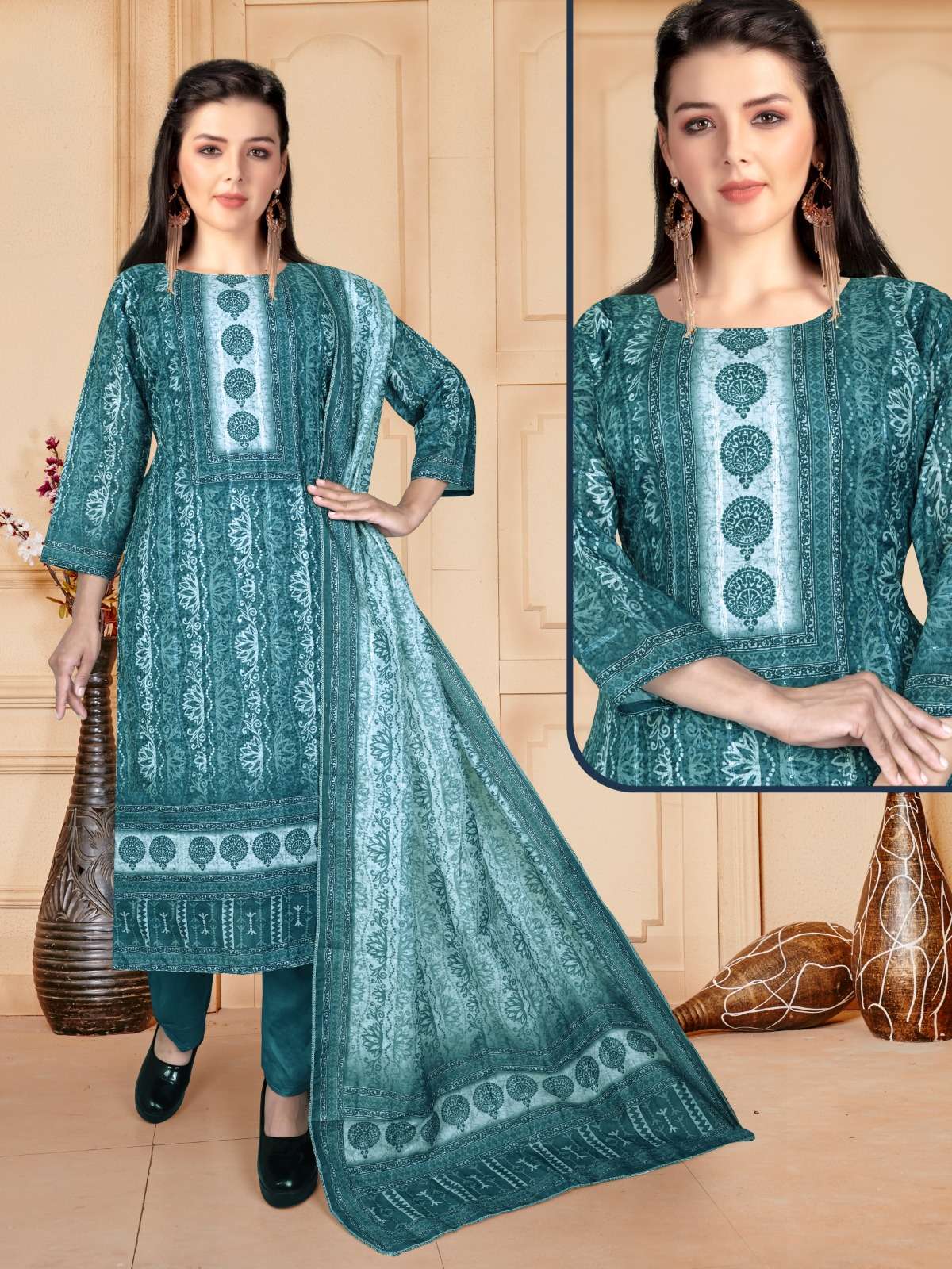 KARISHMA VOL-2 BY AQSAWHOLESALE MUSLIN PRINT WORK STITCHED DRESSES