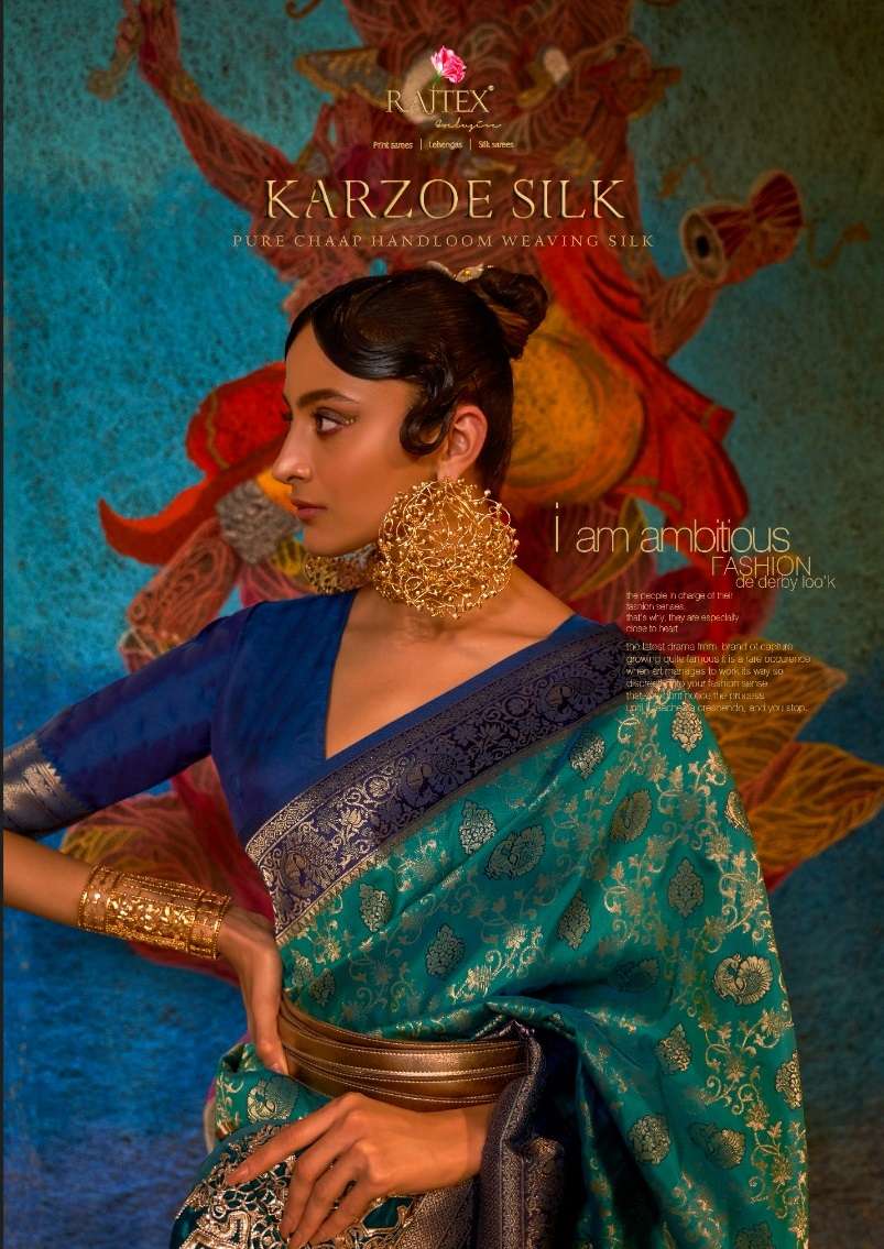 KARZOE SILK BY RAJTEX 252001 TO 252007 SERIES PURE CHAAP SILK WORK SAREES