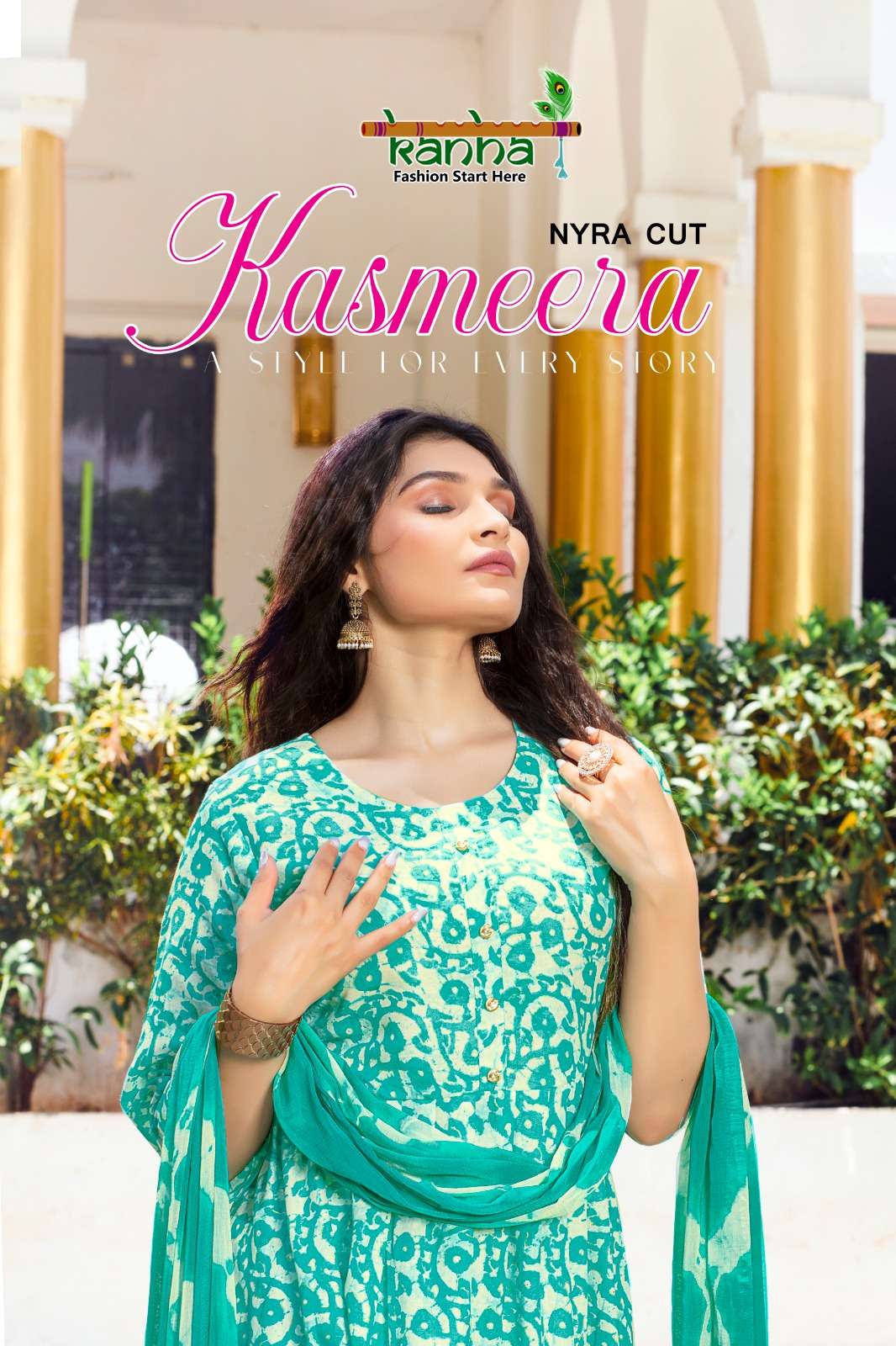 KASMEERA BY KANHA 101 TO 106 SERIES RAYON PRINT STITCHED NAYRA DRESSES