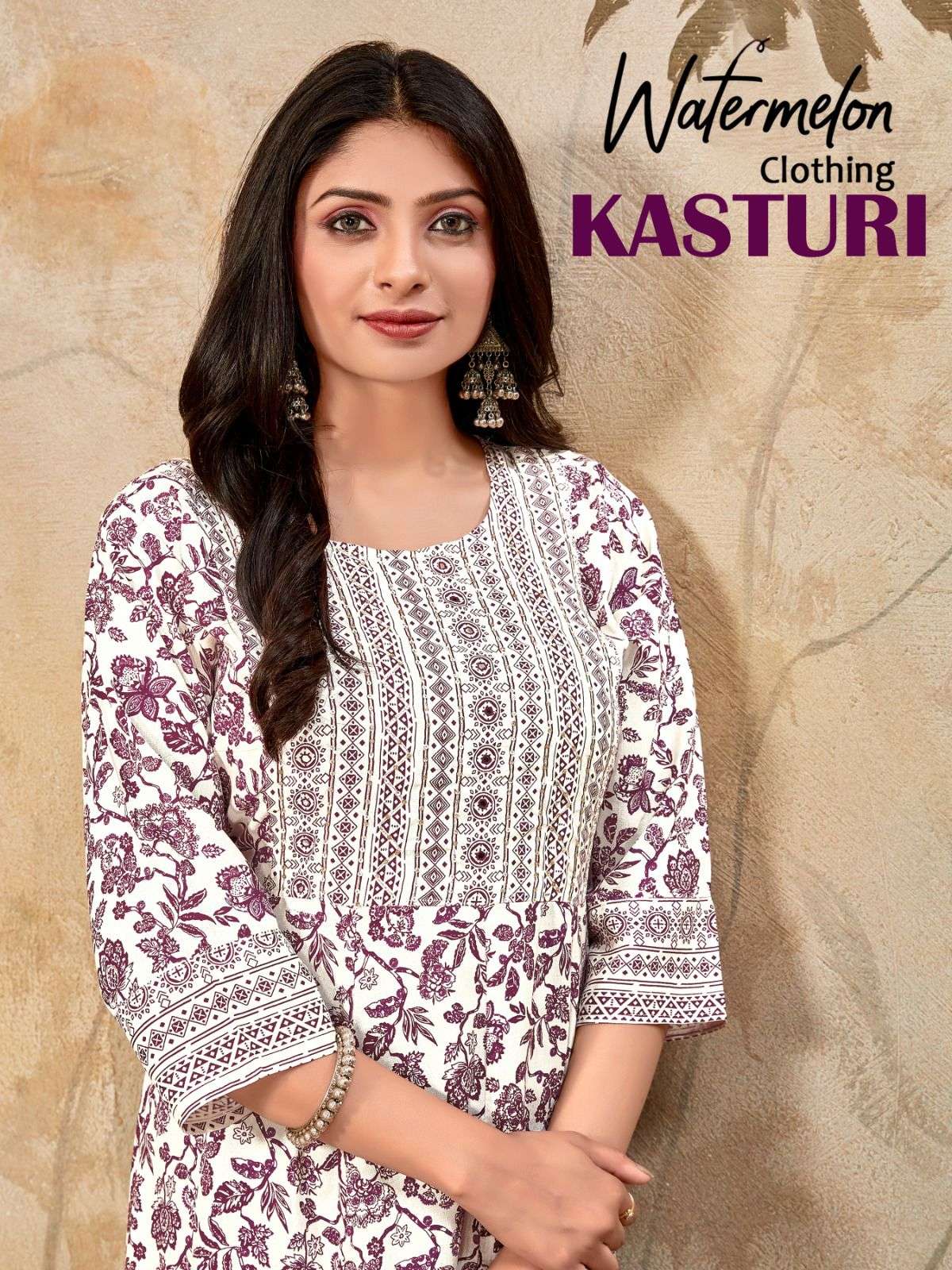 KASTURI BY WATERMALON CLOTHING 1001 TO 1006 SERIES RAYON KHADI PRINT LONG KURTIS