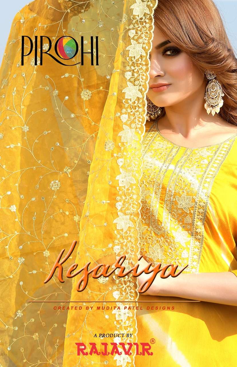 KESARIYA BY PIROHI 5940 TO 5943 SERIES PREMIUM SILK EMBRODIERY STITCHED DRESSES