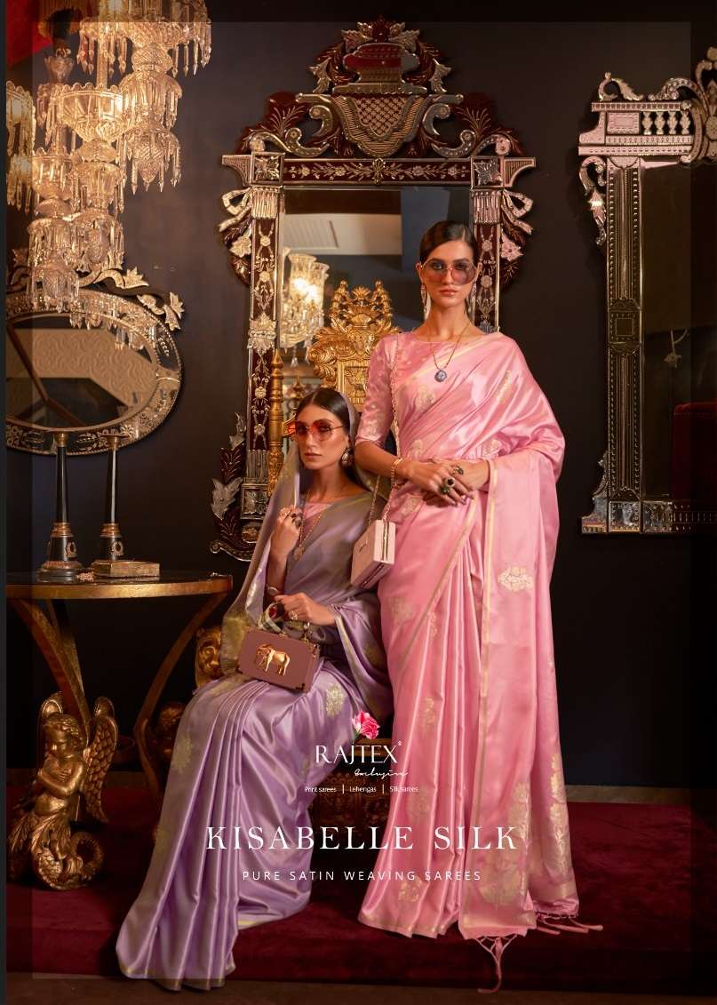 KISABELLE SILK BY RAJTEX 224001 TO 224006 SERIES SATIN SILK HANDLOOM WORK SAREES